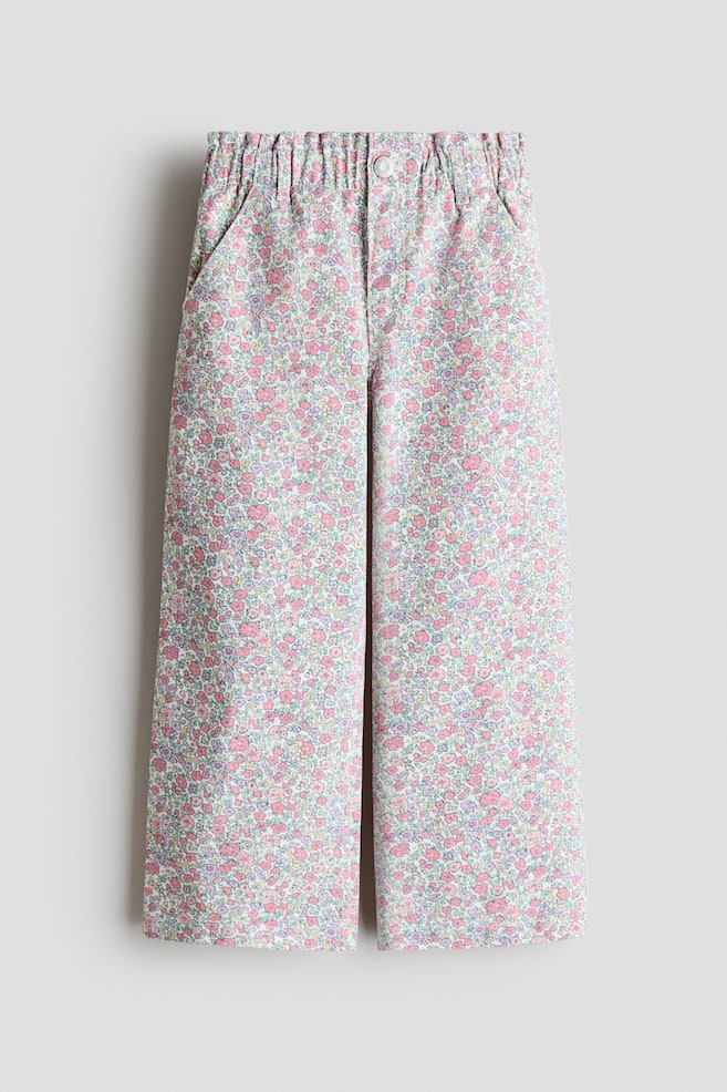 Jean paper bag Wide Leg - Blanc/fleuri/Noir denim délavé/Bleu denim/Bleu denim/Bleu denim clair/Rose ancien clair/Violet clair/fleuri/Rose ancien/fleuri/Rose clair - 1