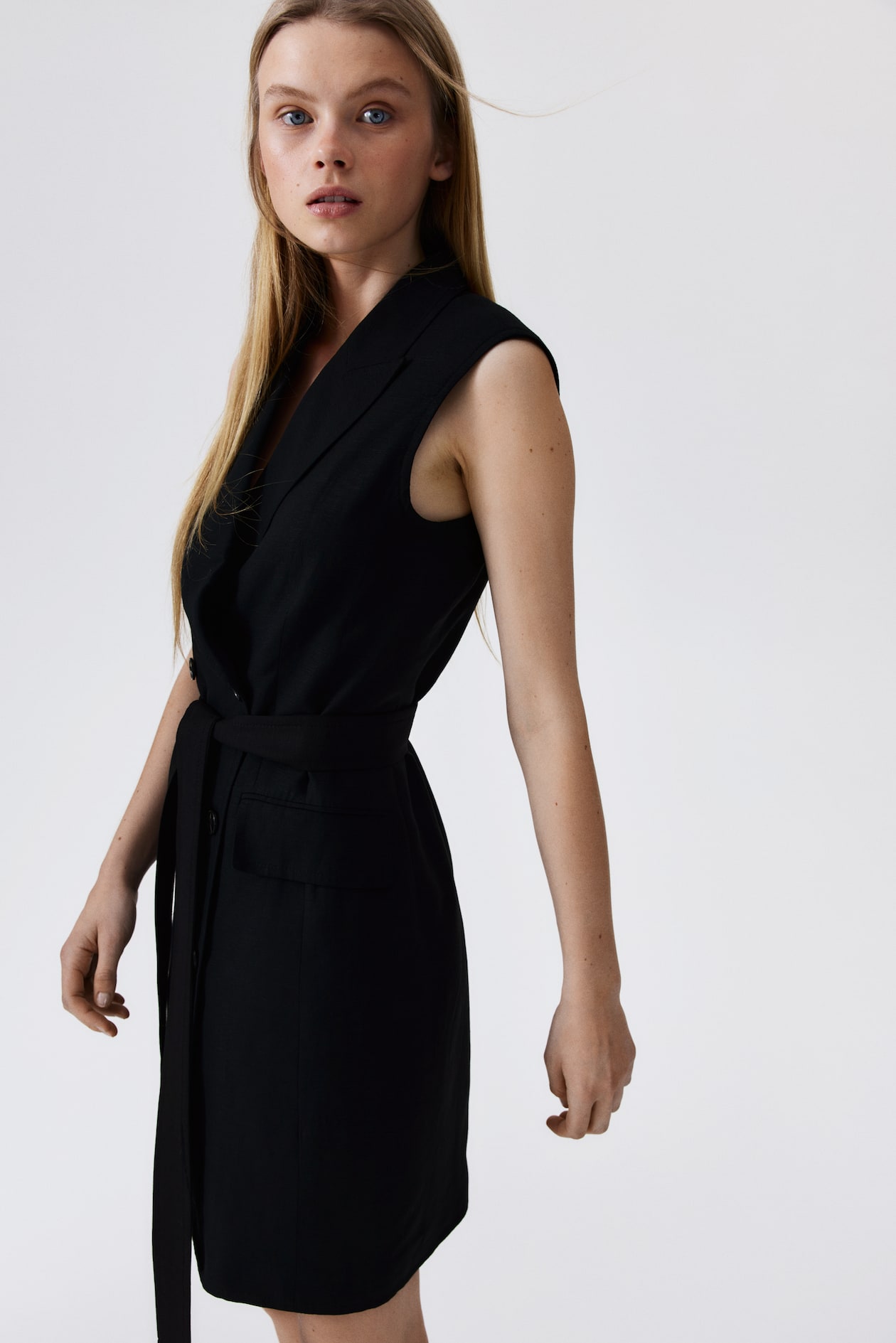 Vestido blazer en mezcla de lino Negro Ladies H&M MX