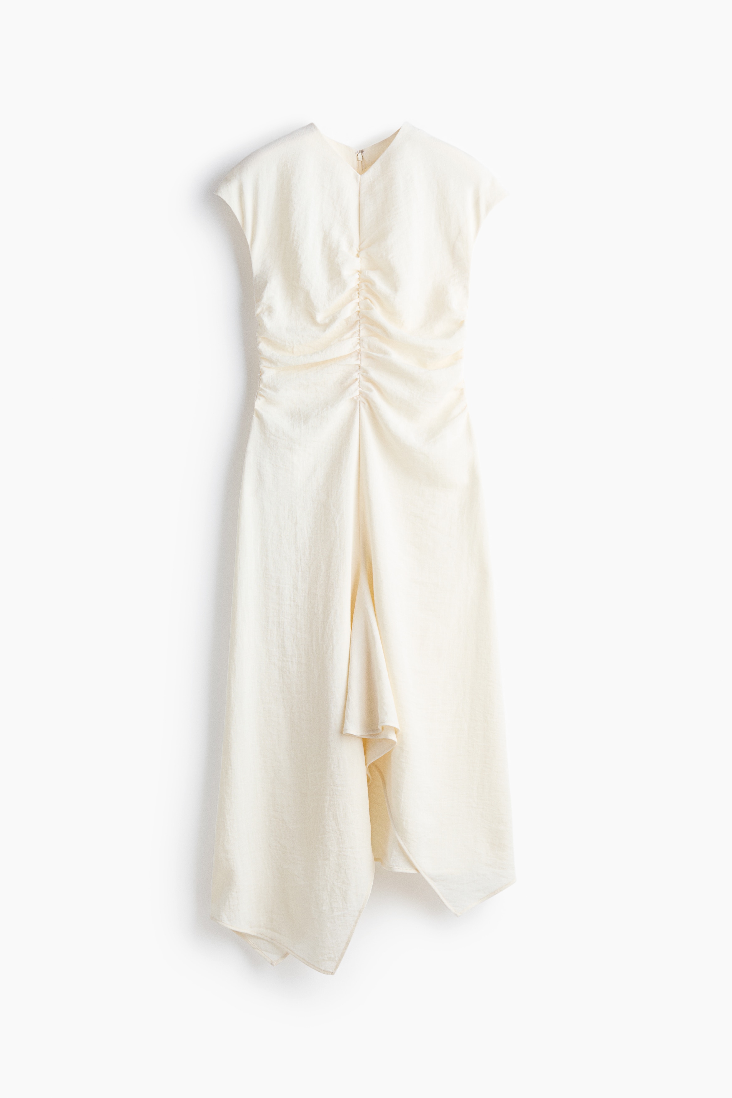 Cap-Sleeved Handkerchief Dress - Cream/Cream/polka dot/Red/Black