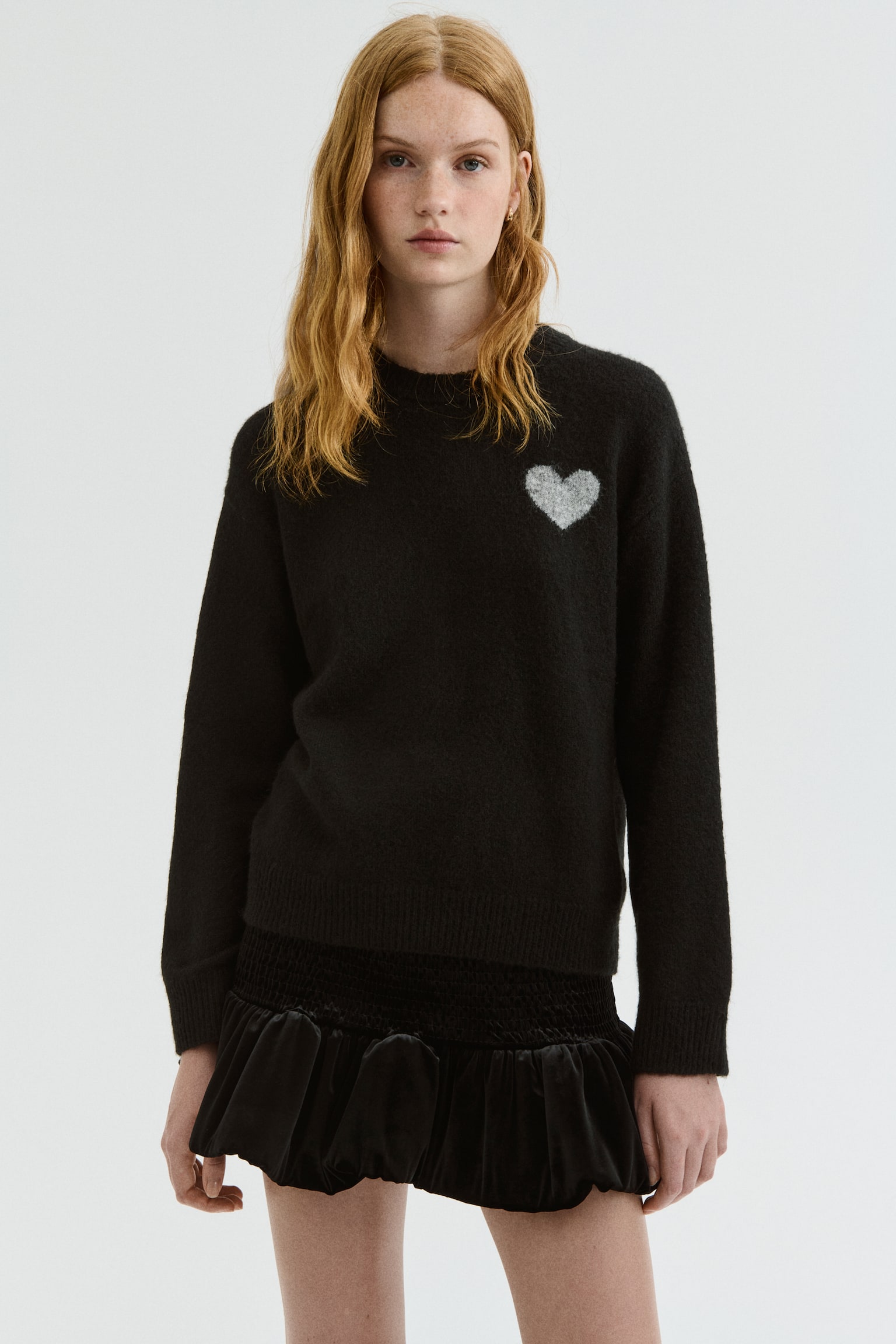 Pullover con motivo decorativo - Nero/cuore/Grigio mélange/cuore/Blu navy/32 - 4