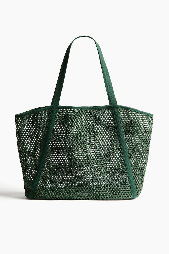 Strandnetztasche - Dunkelgrün/Dunkelbraun - 1