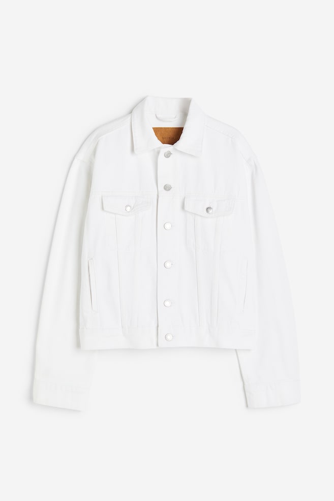 Short denim jacket - White/Black/Dark grey - 1