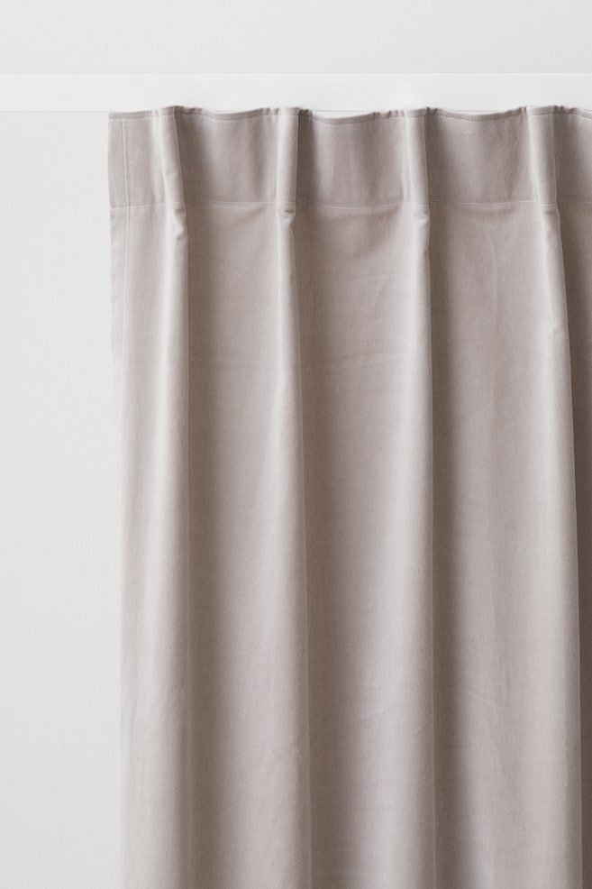 2-pack velvet curtain lengths - Beige - 2