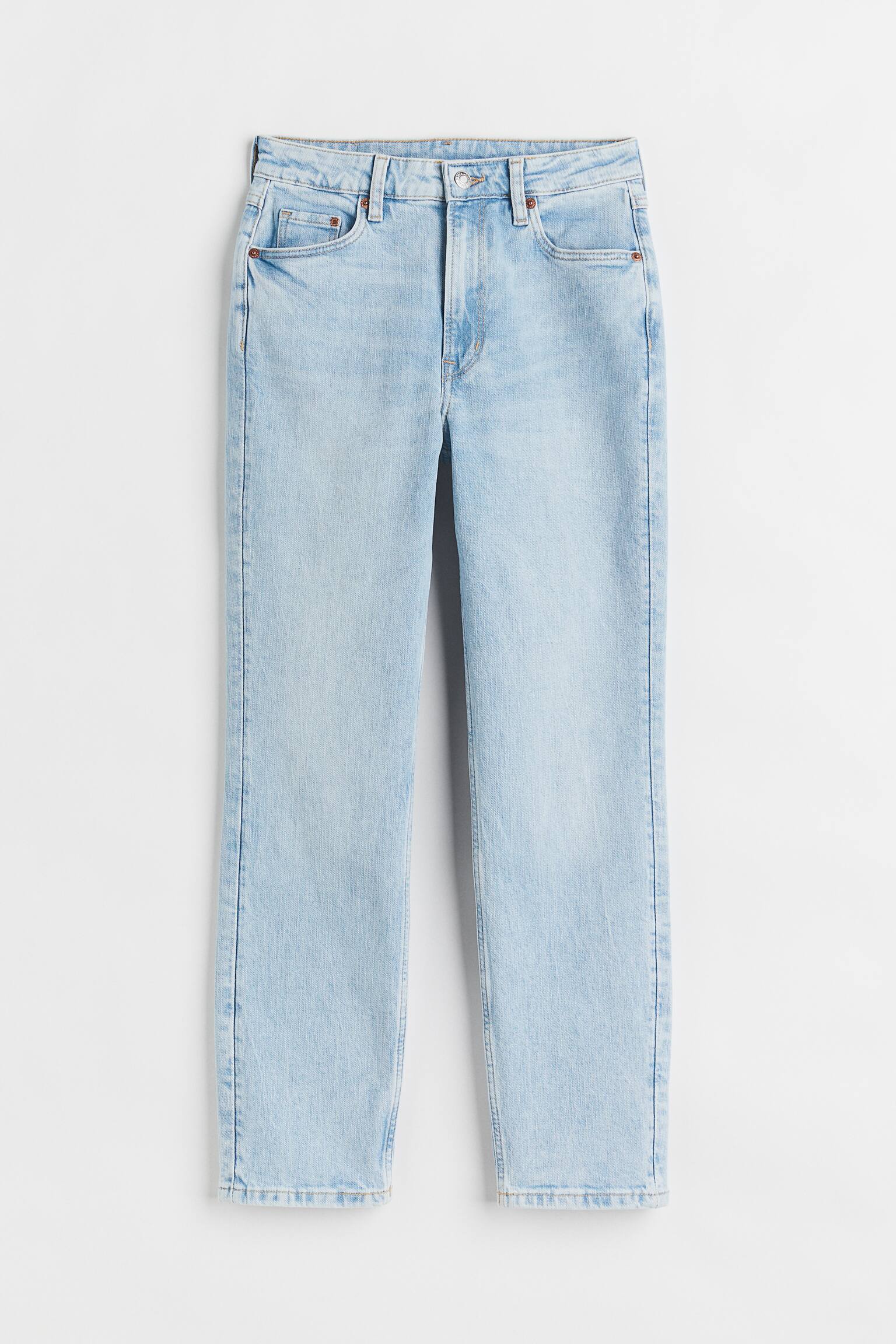 Vintage Slim High Ankle Jeans - Hellblau