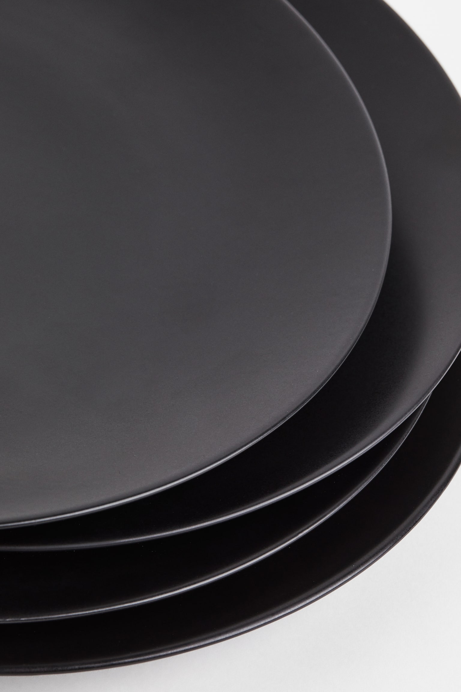 4-pack porcelain plates - Black - 4