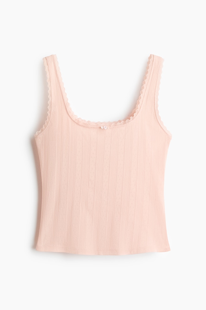 Baumwoll-Tanktop mit Pointellemuster - Helles Pfirsichrosa - 1