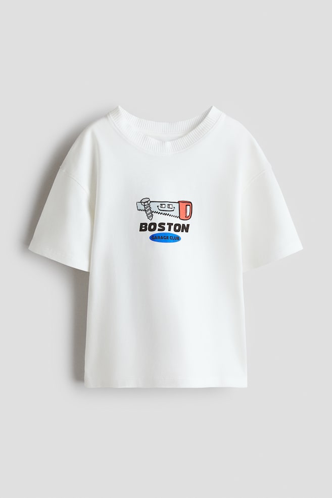 Printed T-shirt - White/Boston Garage Club/Light yellow/Tropicool/Dark turquoise/Pacific/Black/NASA/Dusty turquoise/Energy/White/New York Diner/Cream/Green striped/Light green/Gelato - 1