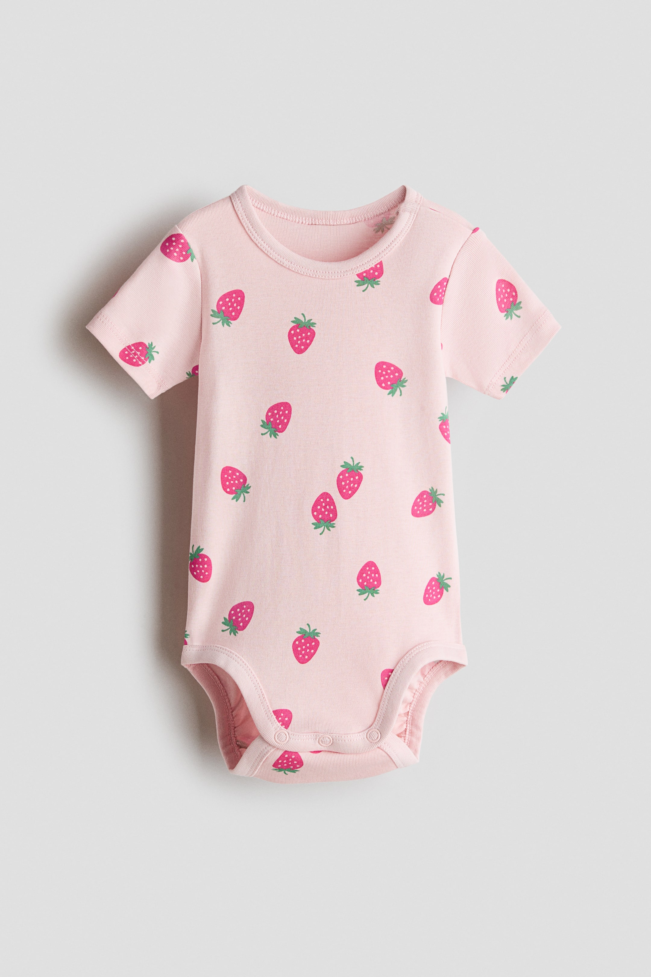 View larger image: Printed bodysuit - Light pink/Strawberries - Kids | H&M 1