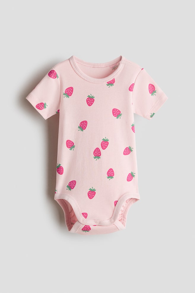 Printed Bodysuit - Light pink/strawberries/Cream/floral/Light pink/floral/Cream/seashells/Navy blue/sailboats/Cream/sailboats/Yellow/lemons/Turquoise/marine life/Light khaki green/vehicles/White/vehicles - 1