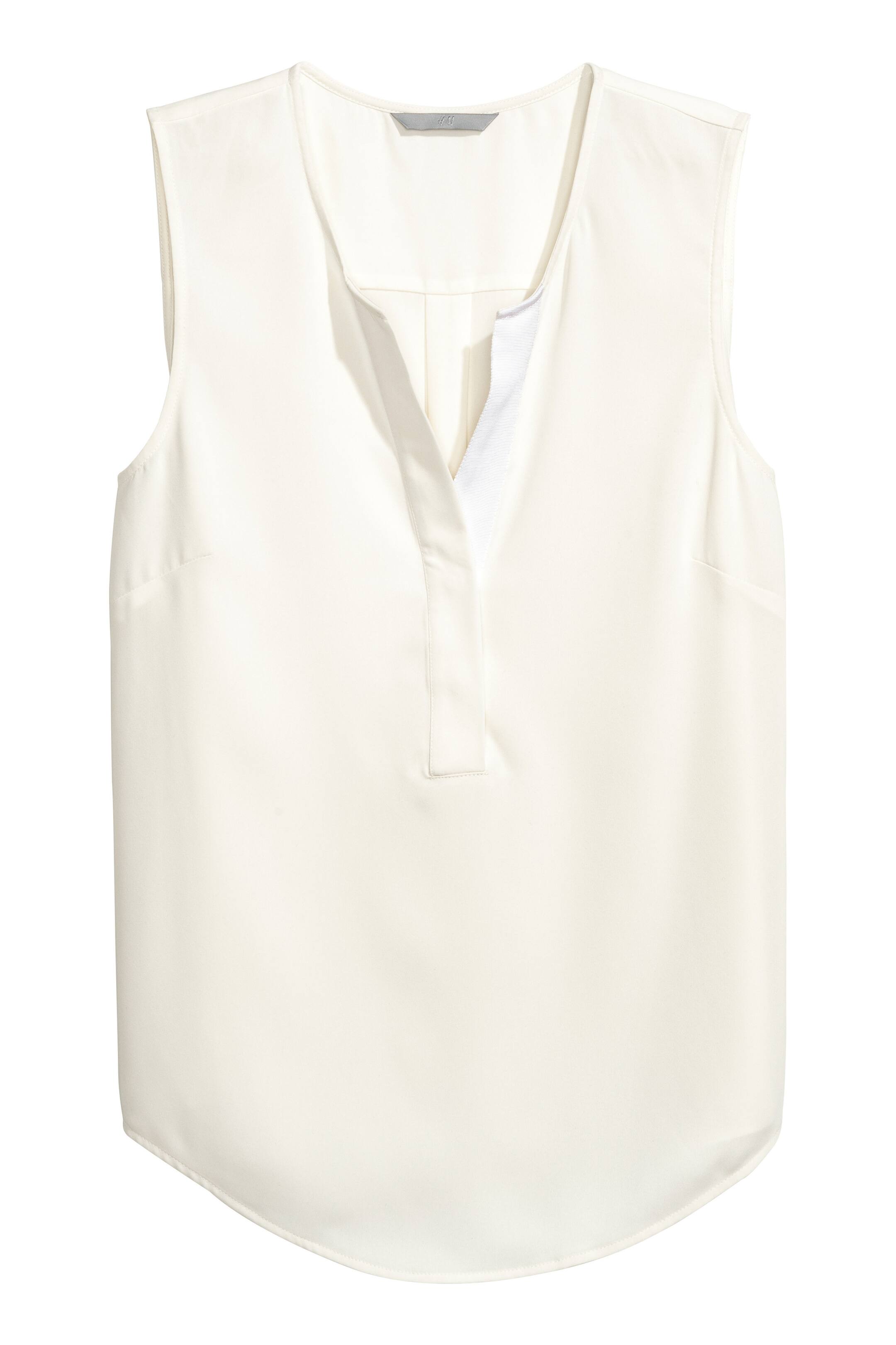 View larger image: Sleeveless blouse - Natural white - Ladies | H&M GB 1
