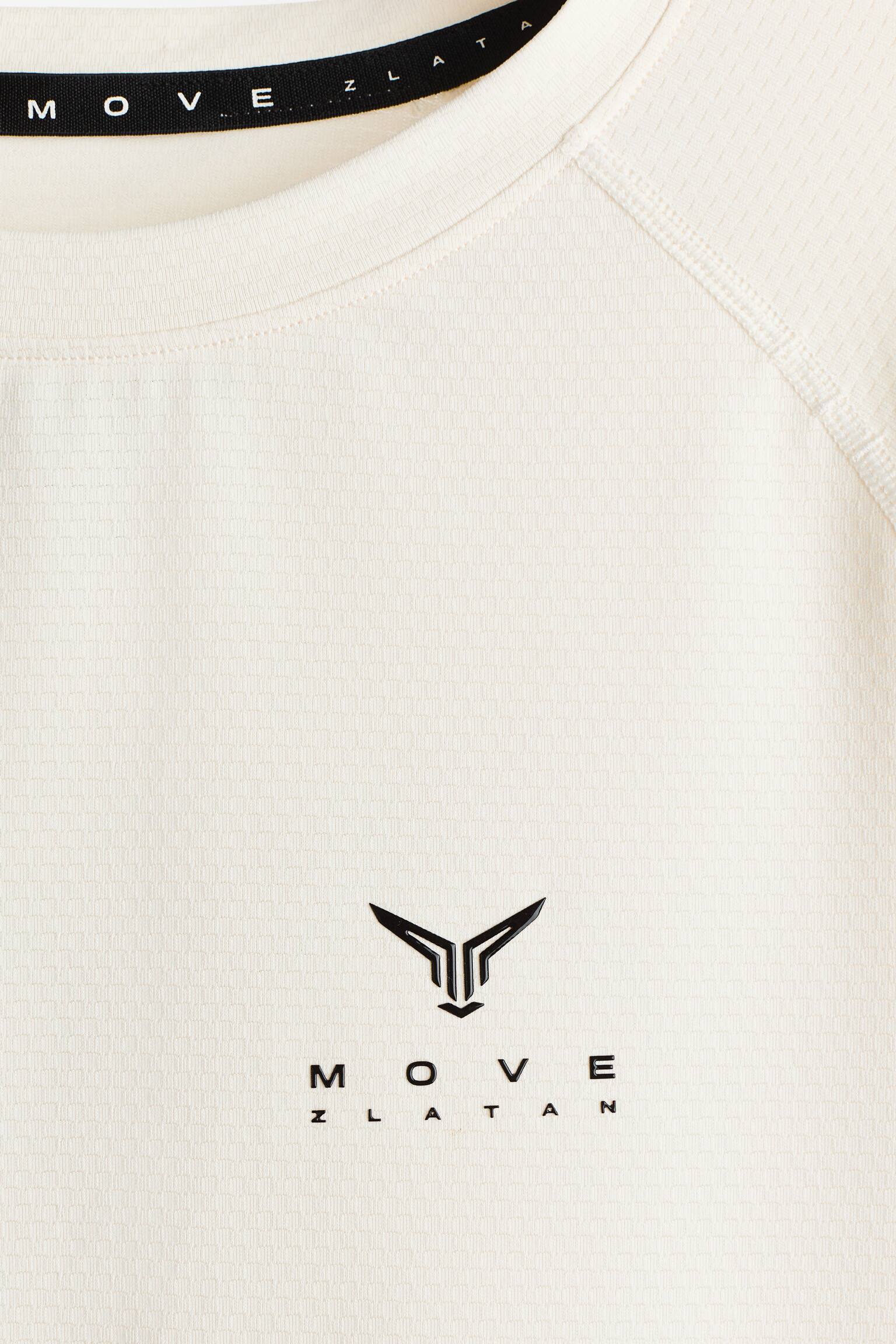 T-shirt sportiva con DryMove™ - Crema/nero/Blu navy - 6