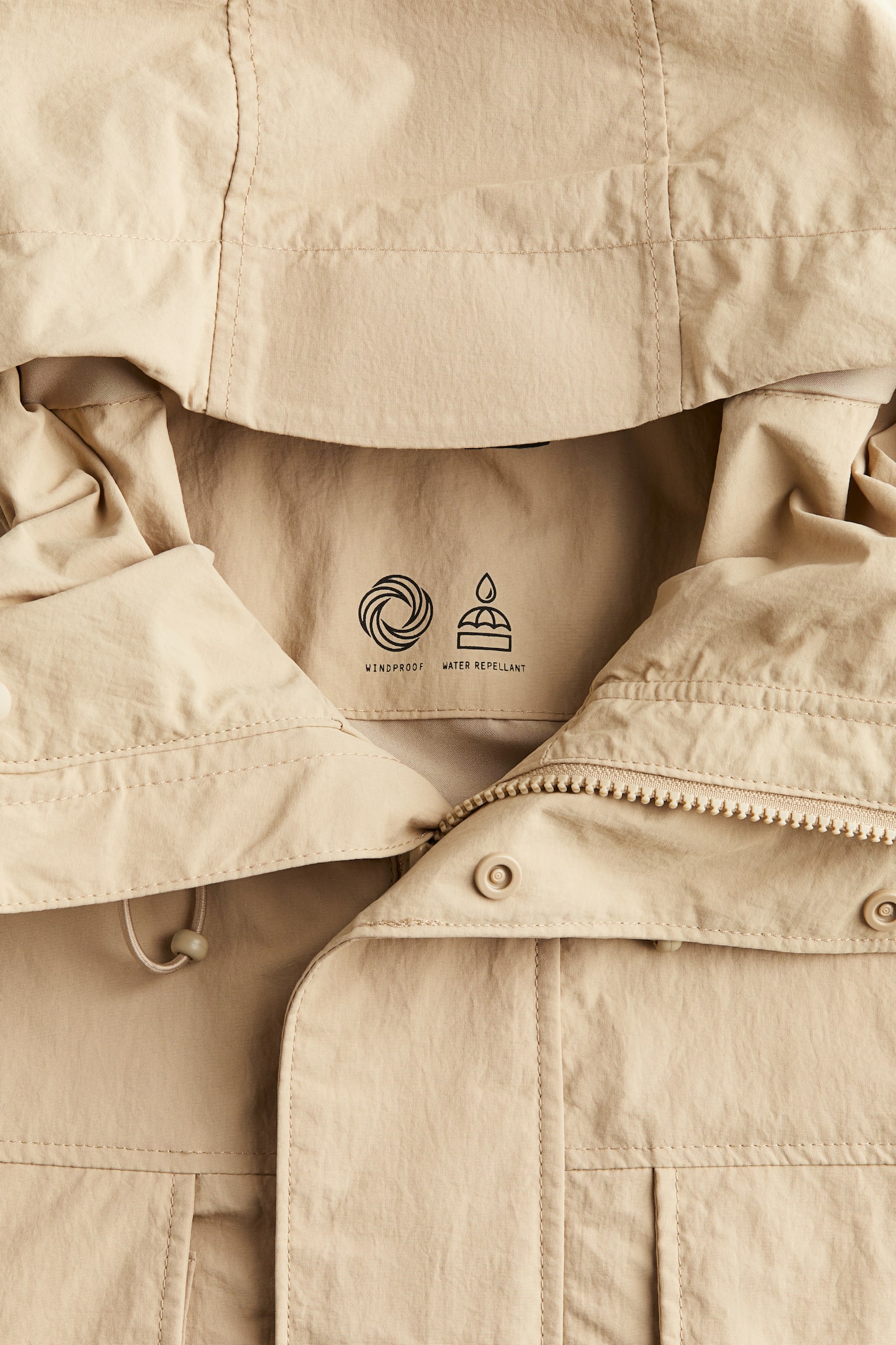 Loose Fit Water-repellent jacket - Beige - 4