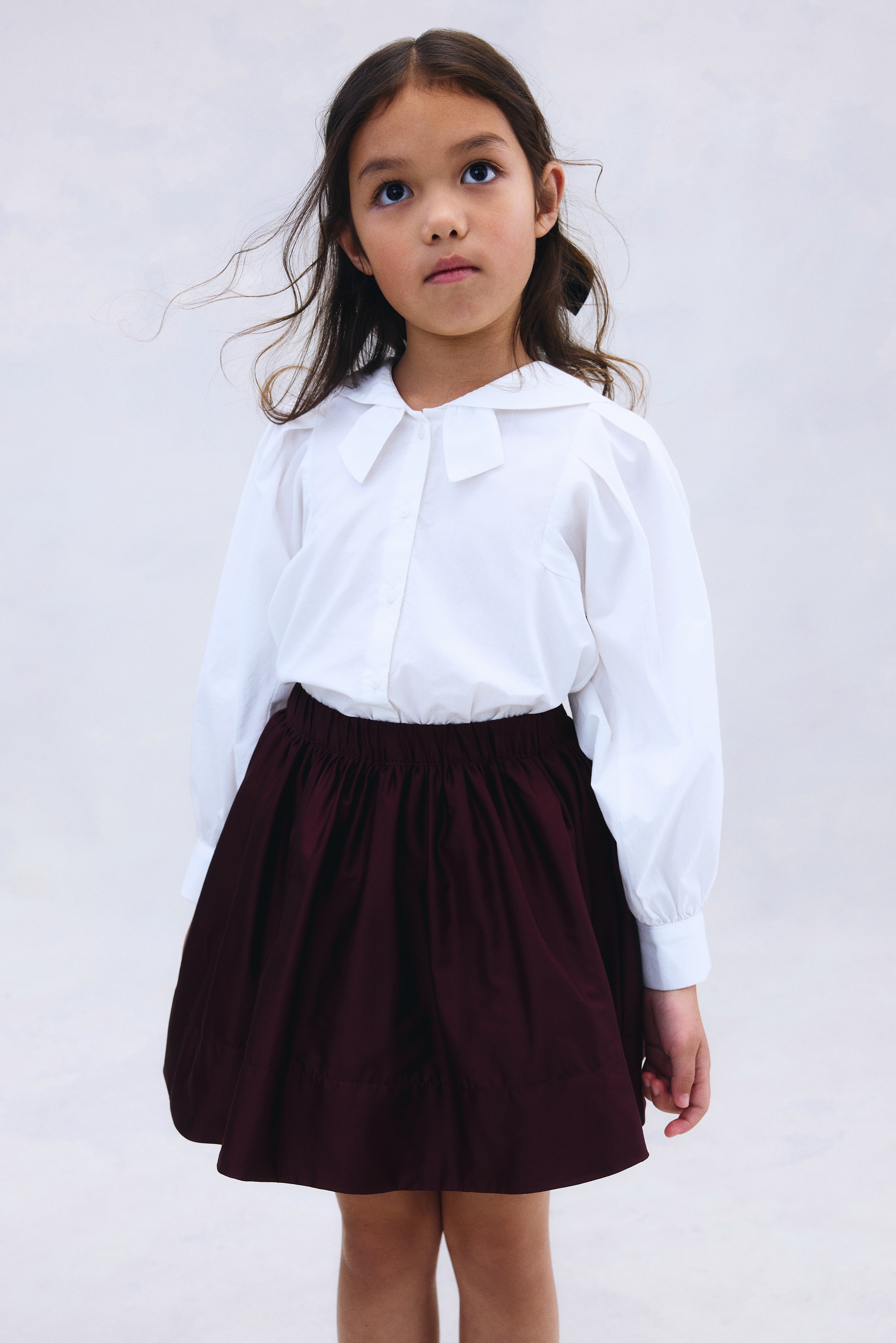 Girls - Dark red Flared cotton skirt - Size: 3-4Y  - H&M