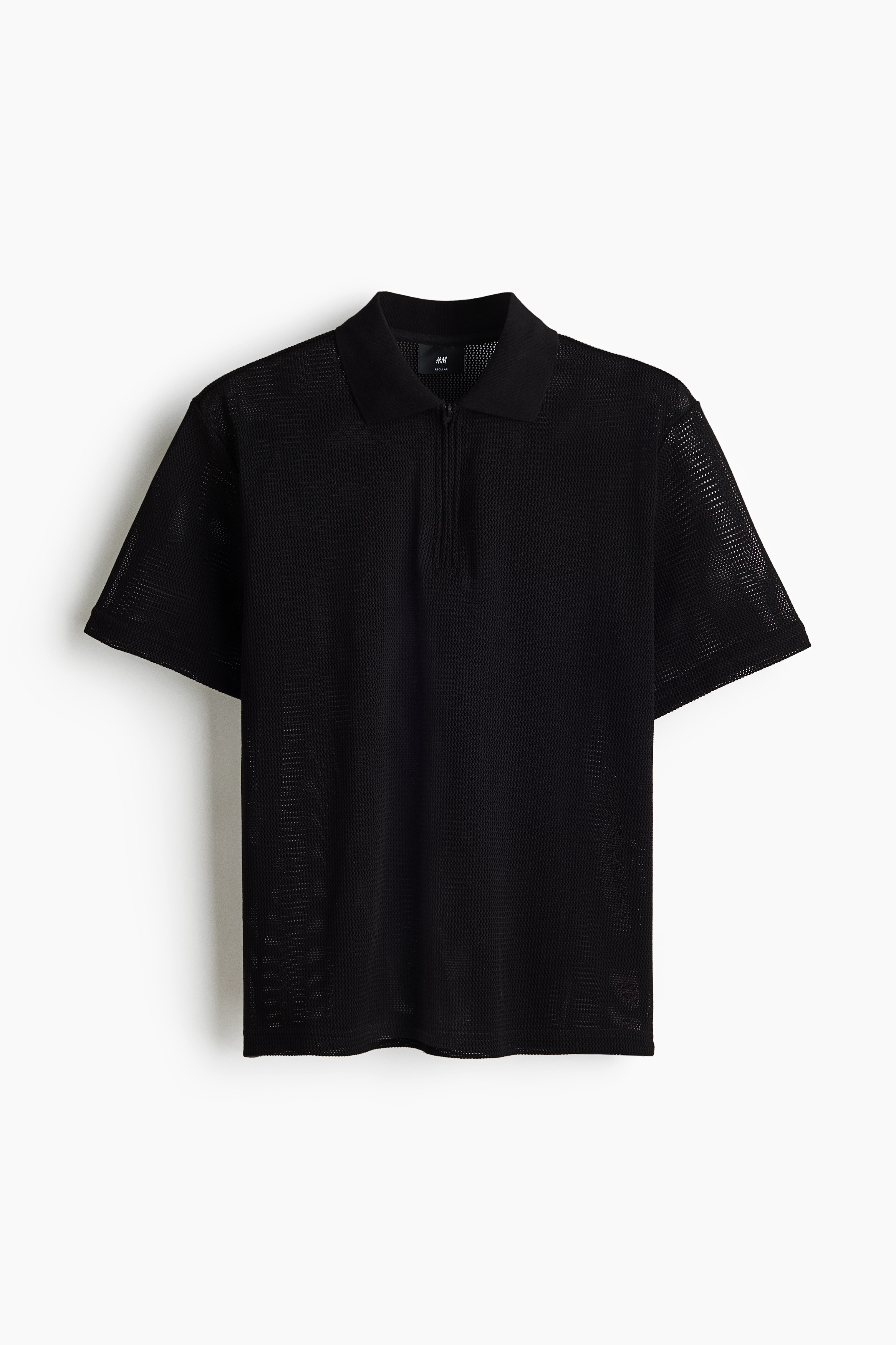 Regular-Fit Open-Knit Polo Shirt