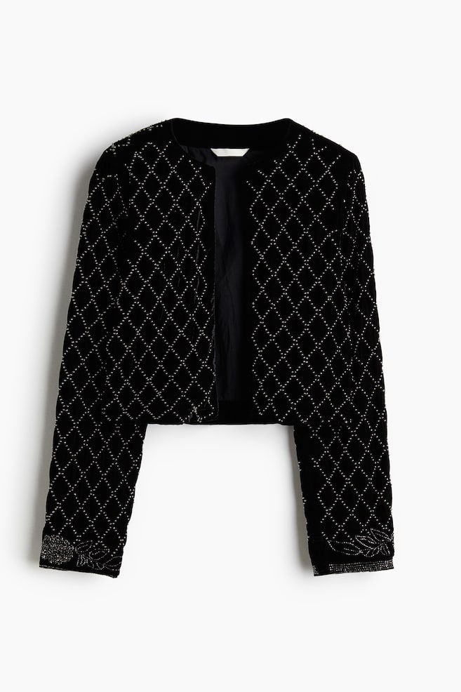 Chaqueta con strass - Negro - 1