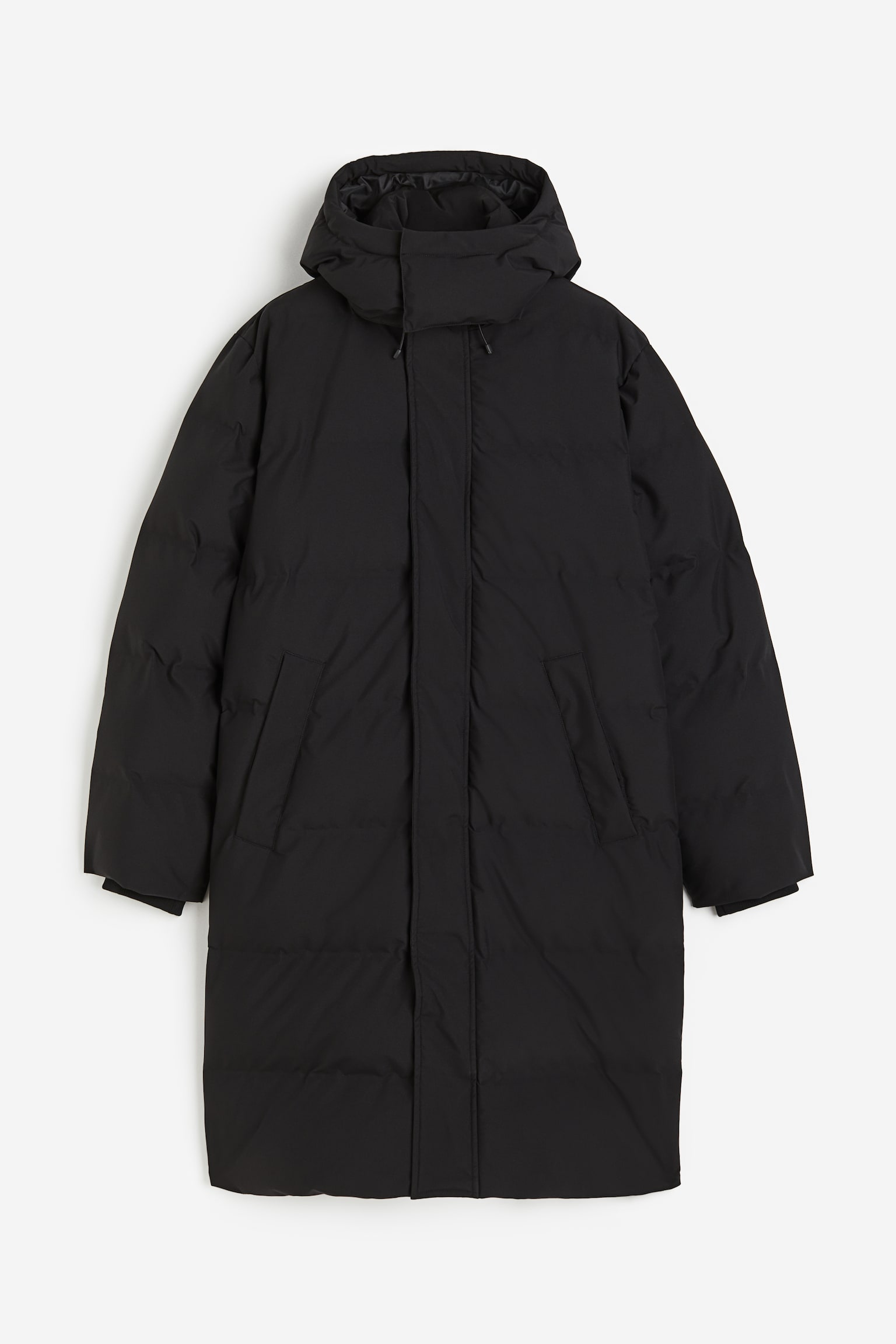 Regular Fit Long puffer jacket - Black - 1