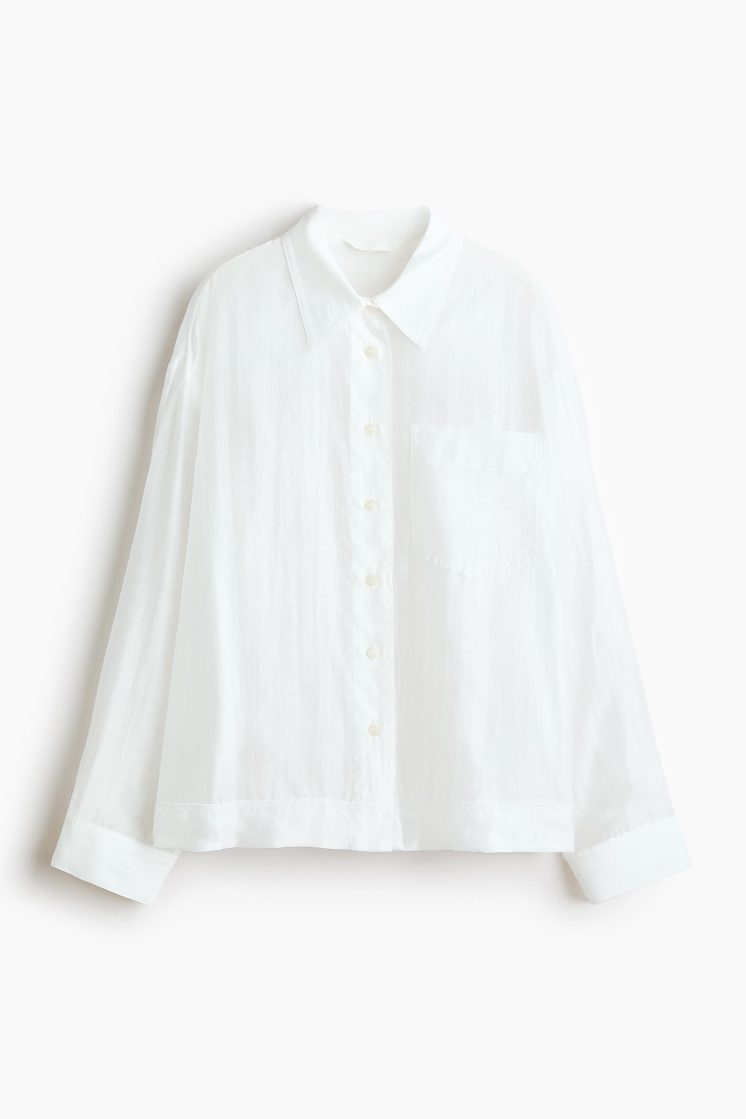 Loose-fit shirt - White/Light blue - 1
