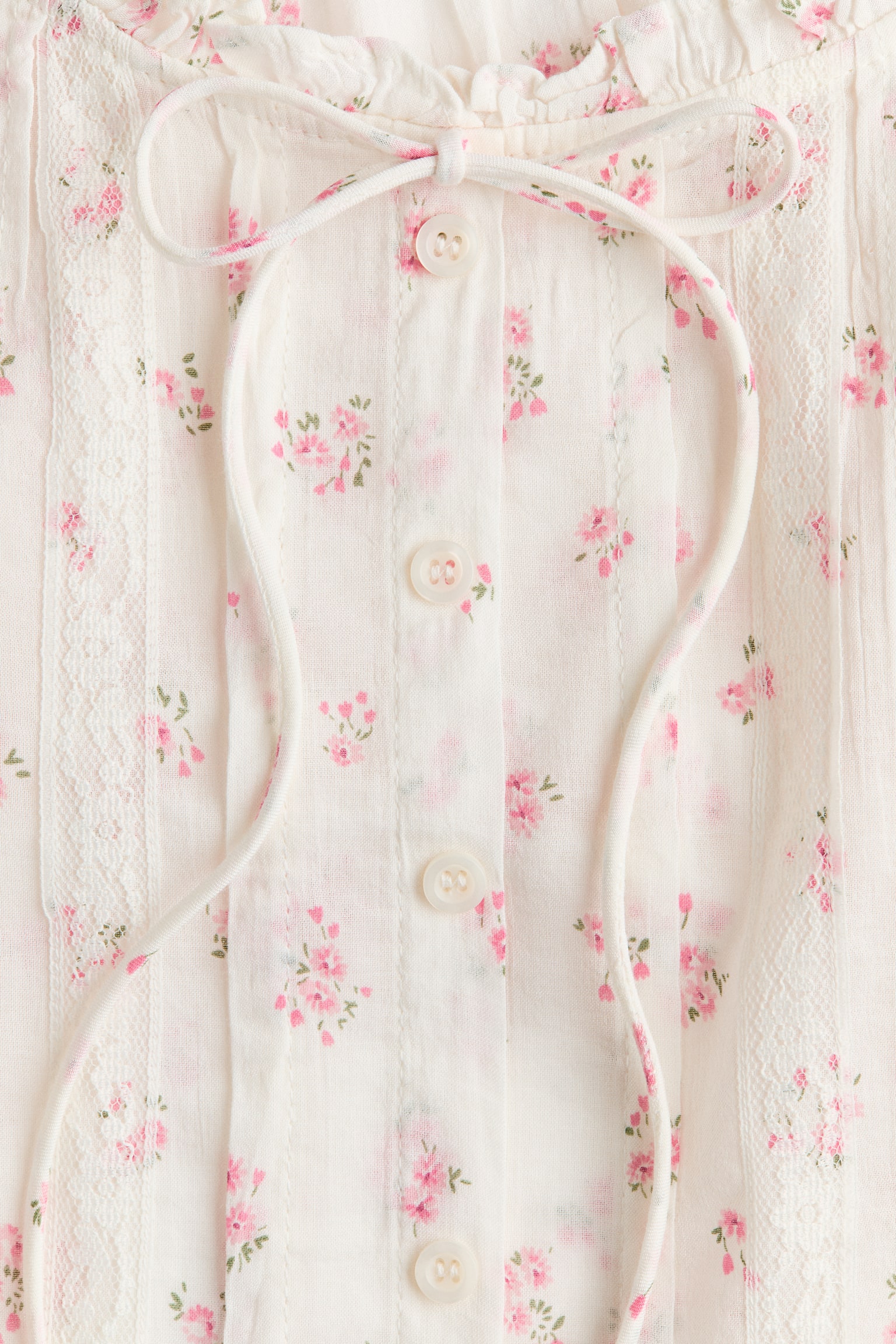 Pintucked blouse-White/Floral - 6