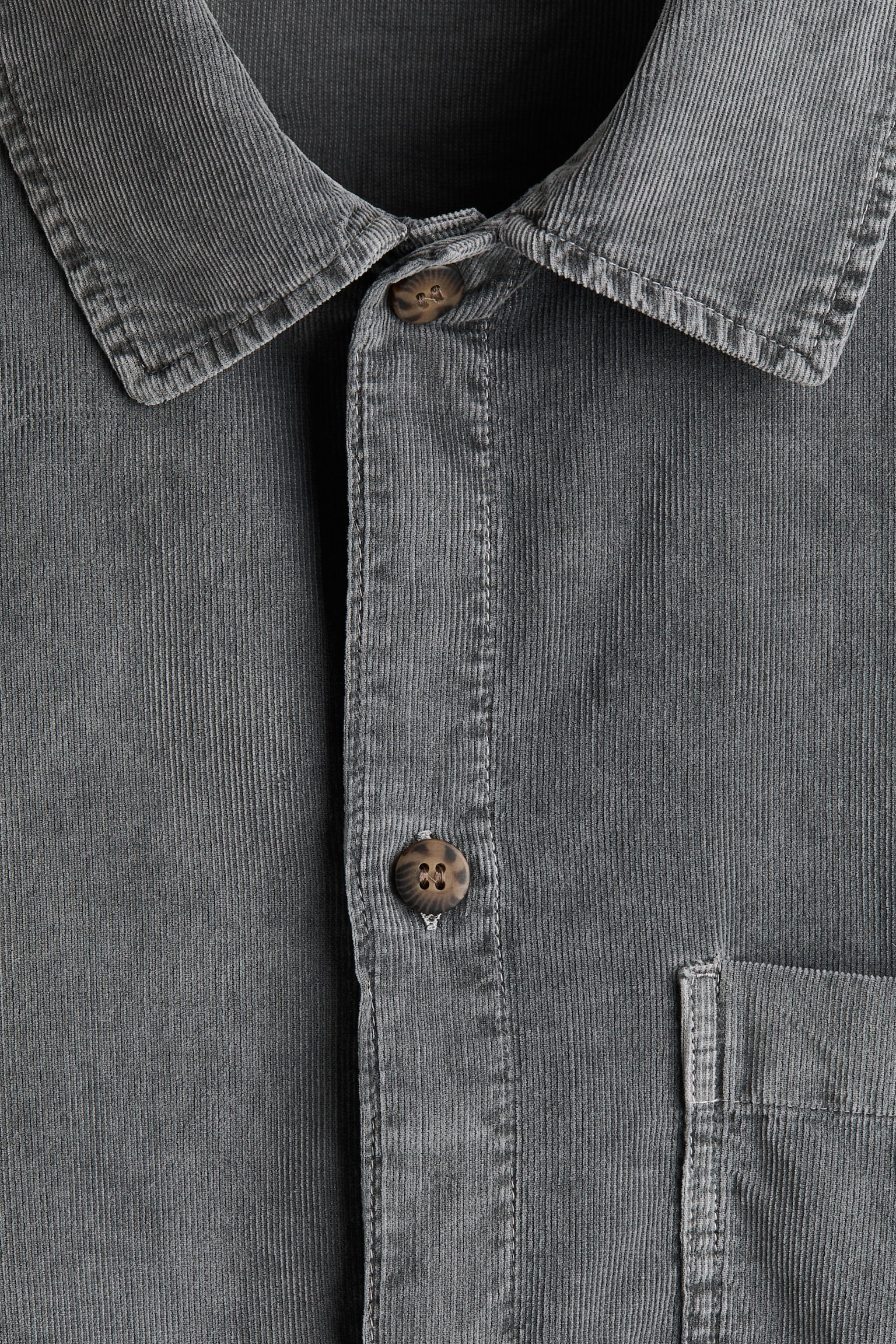 Relaxed Fit Boxy corduroy shirt - Grey/Dark pink - 2