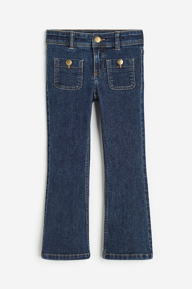 Superstretch Flared Leg Jeans - Dark denim blue/Denim blue/Denim blue/Grey - 1