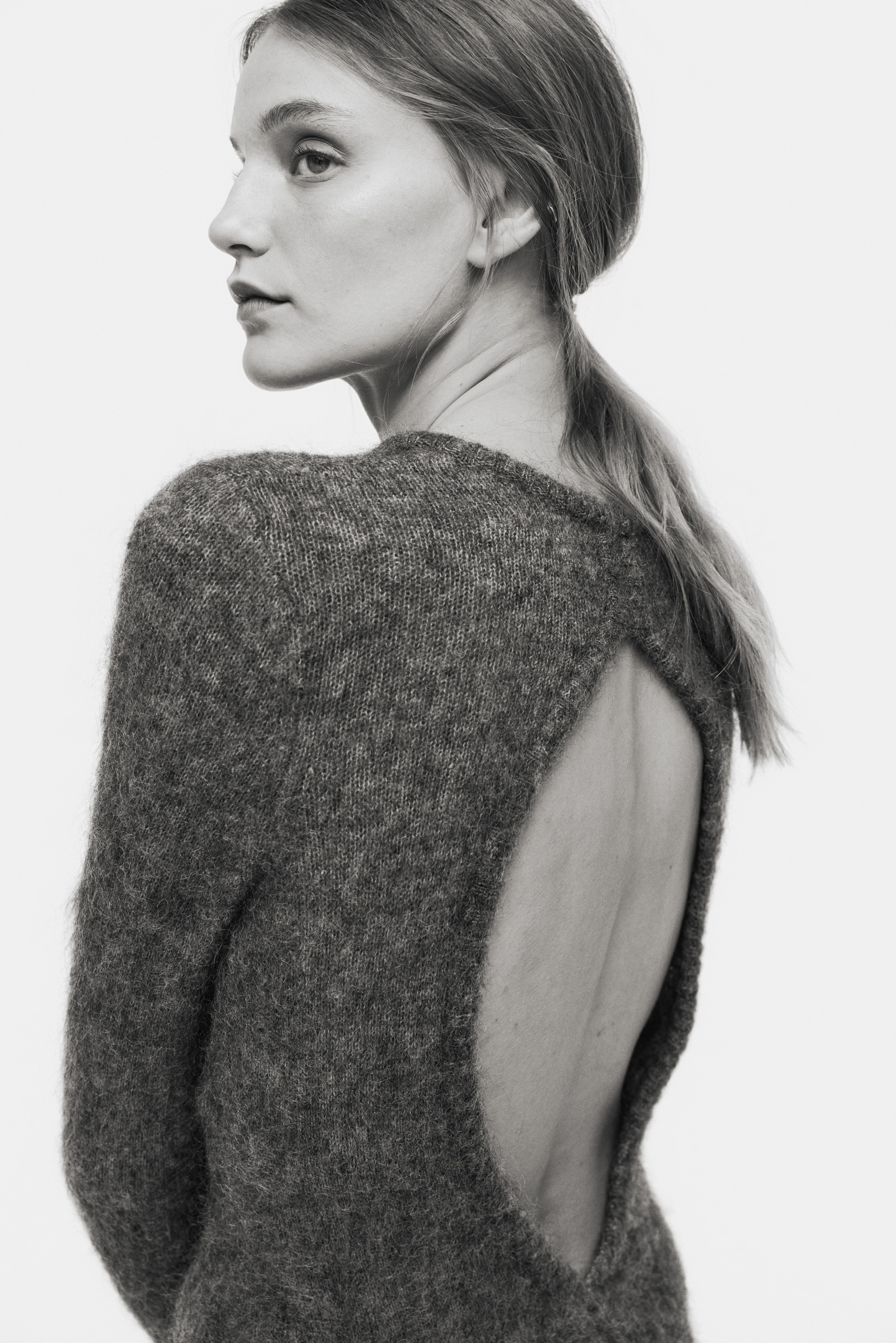 Open-back mohair-blend dress