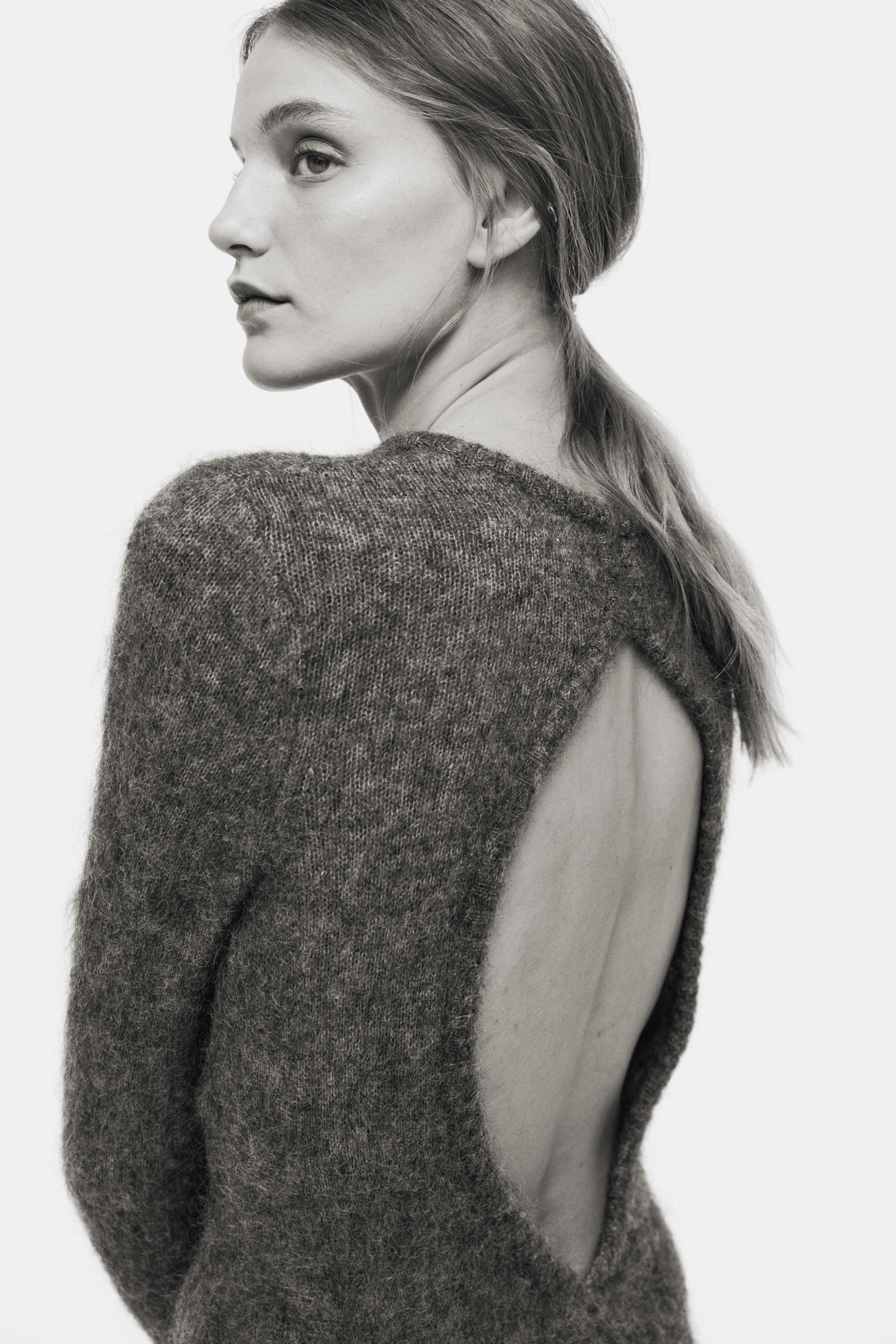 Open-Back Mohair-Blend Dress