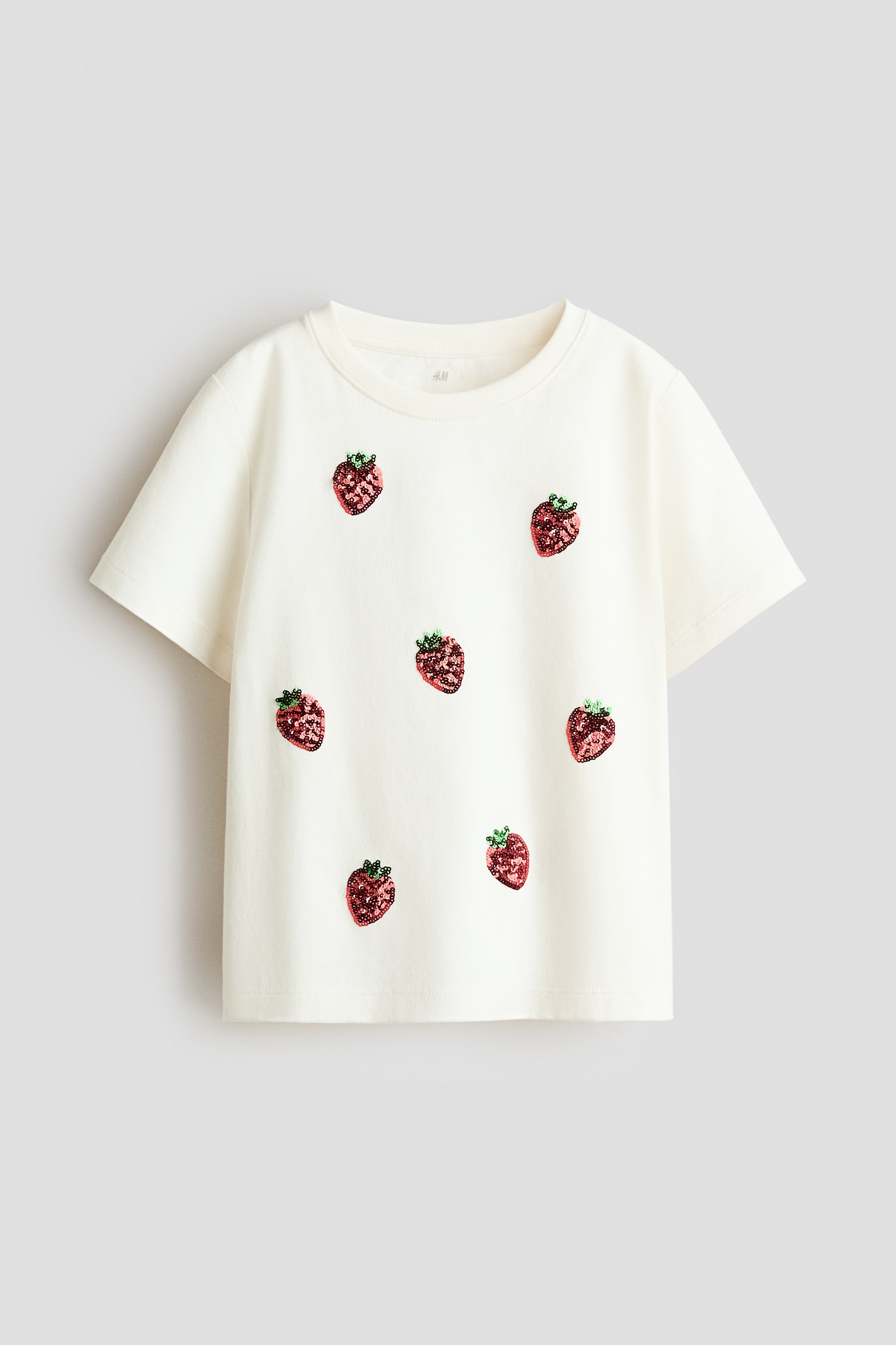 Motif-detail t-shirt - White/Strawberries/White/Navy blue/Pink/Strawberry/Light pink/Hearts/White/Flowers/Light pink/Bows/Light pink/Cherries/Cream/Bows/Navy blue/Cream/Ciao/Light green/White/Heart