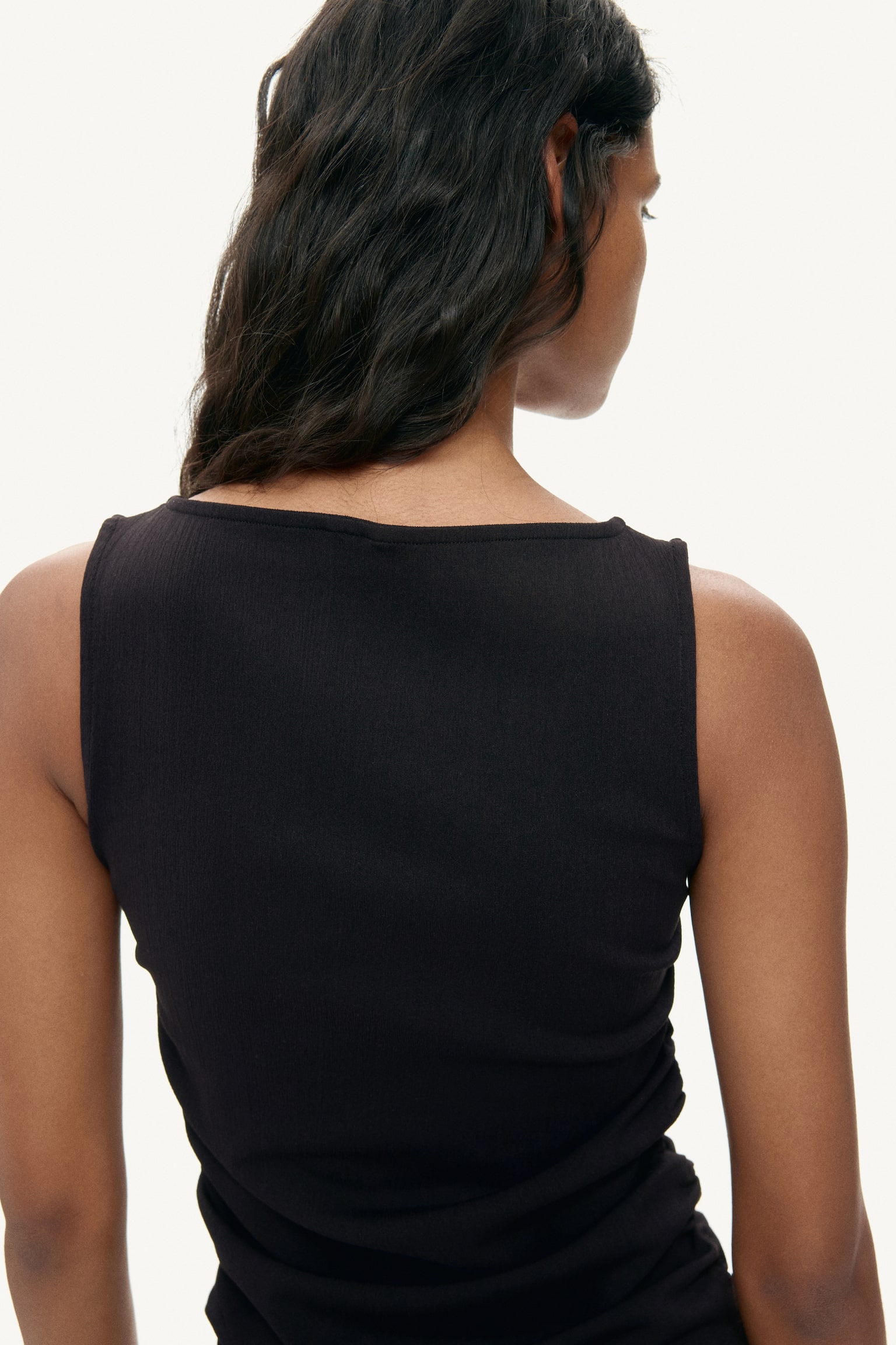 Ruched jersey top - Black - 4