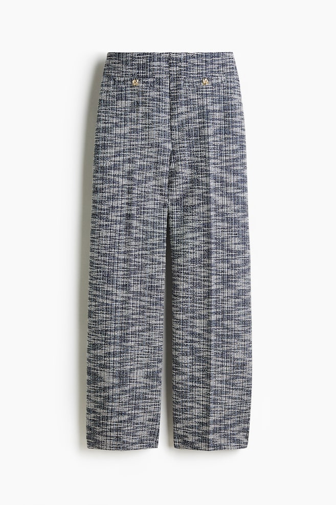 Wide trousers - Navy blue marl/Cream/Dark brown - 1