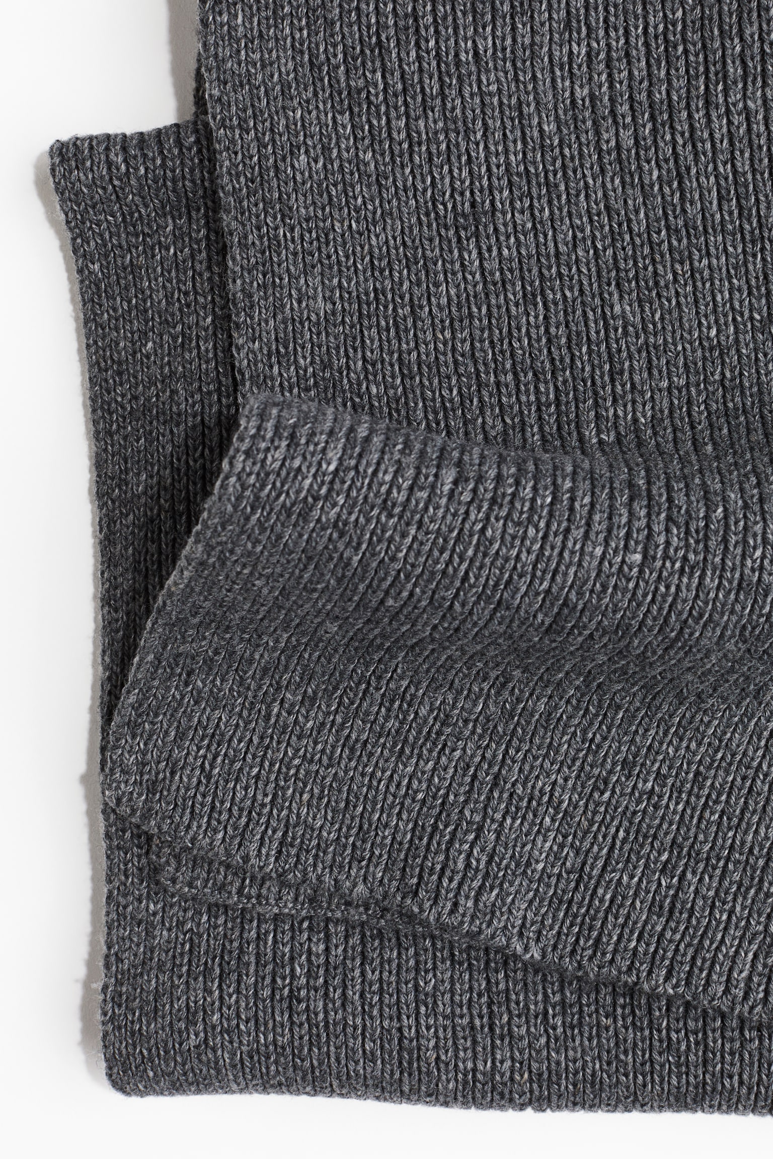 Rib-knit scarf - Dark grey/Black - 2