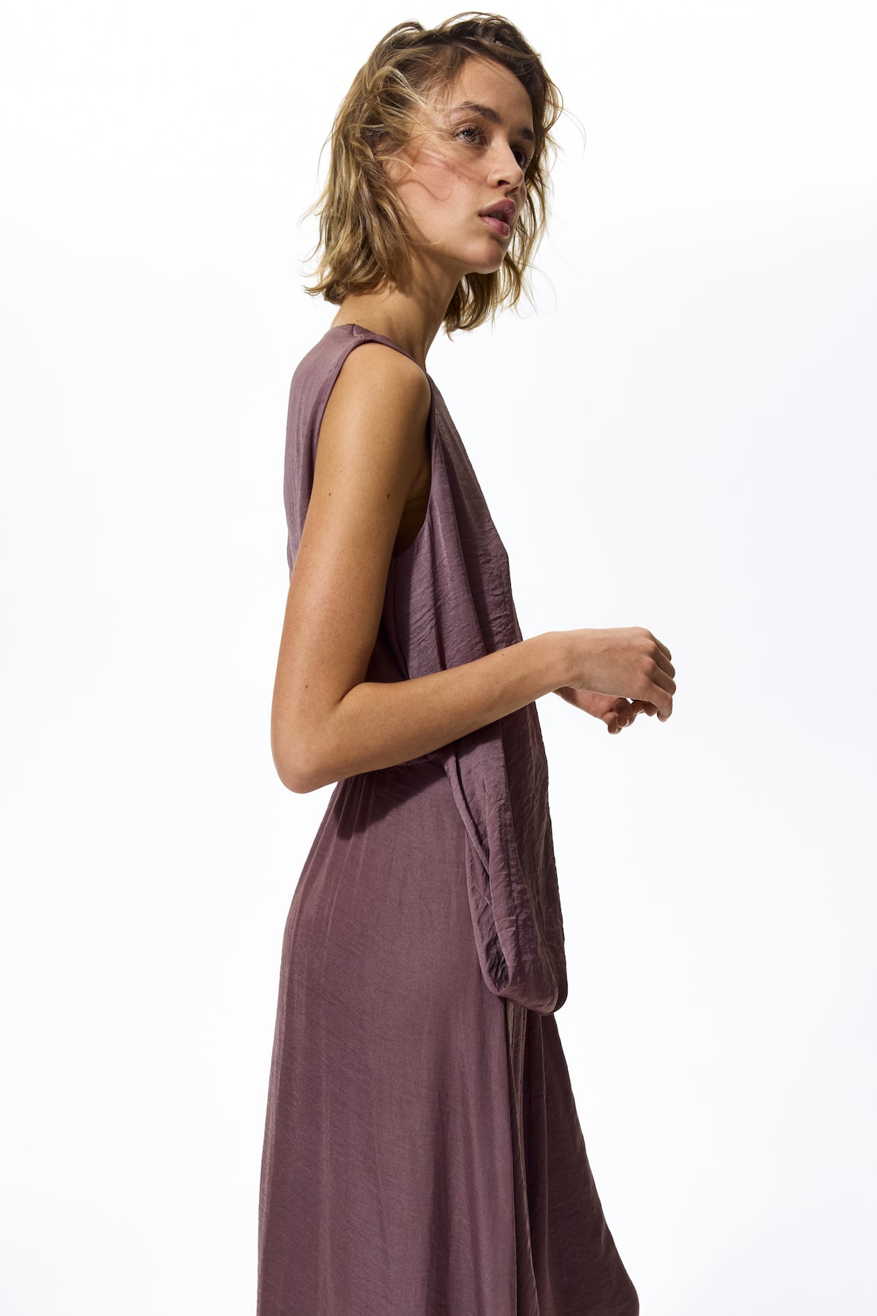 Draped Satin Dress - image 5