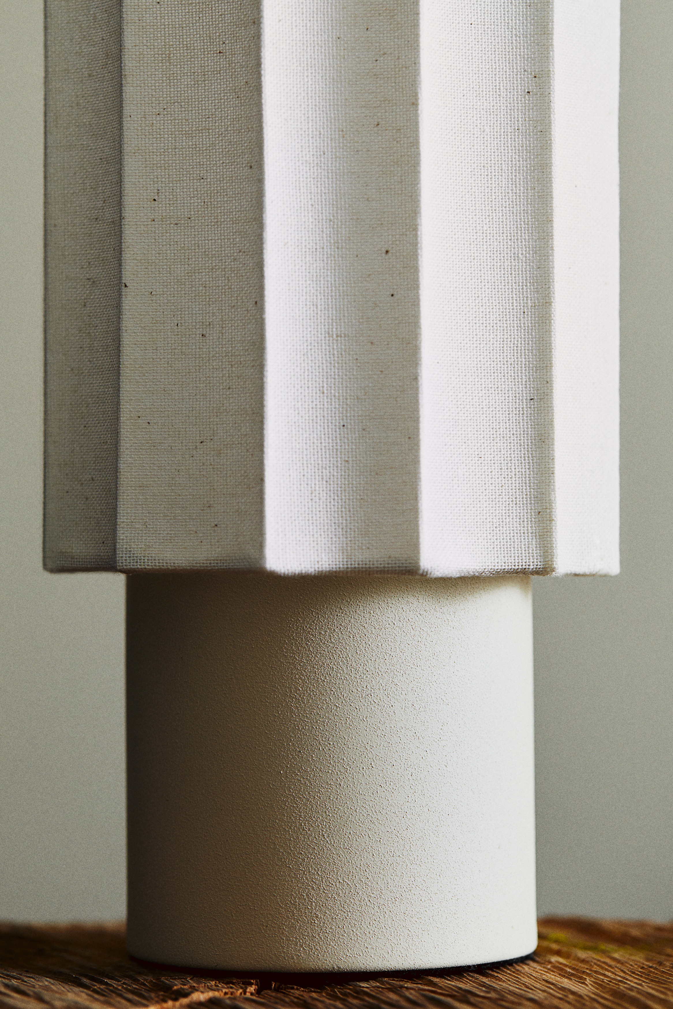 Lampe de table en lin mélangé - Beige clair/Marron/blanc