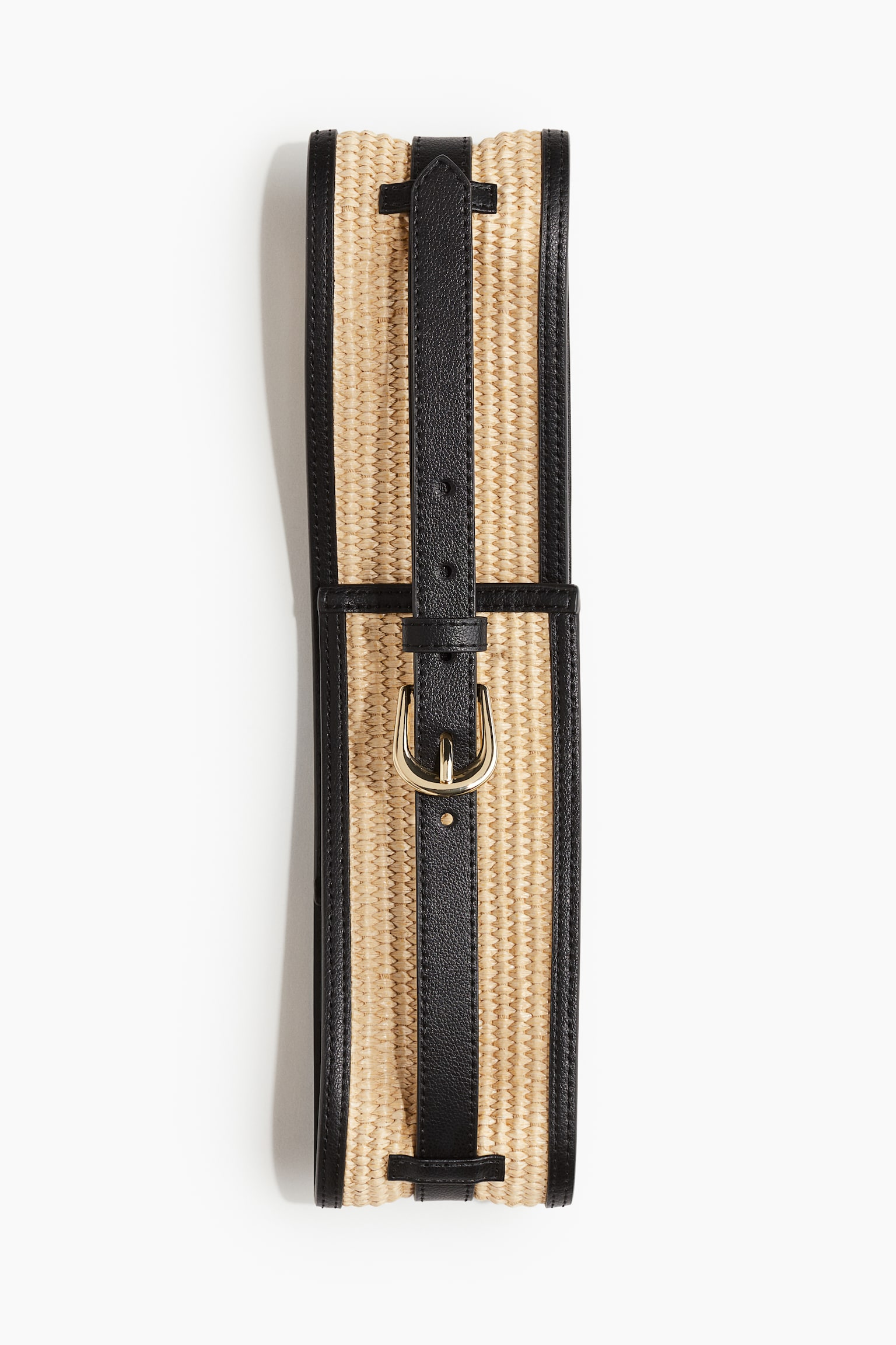 Wide Waist Belt - Beige/Black - 1