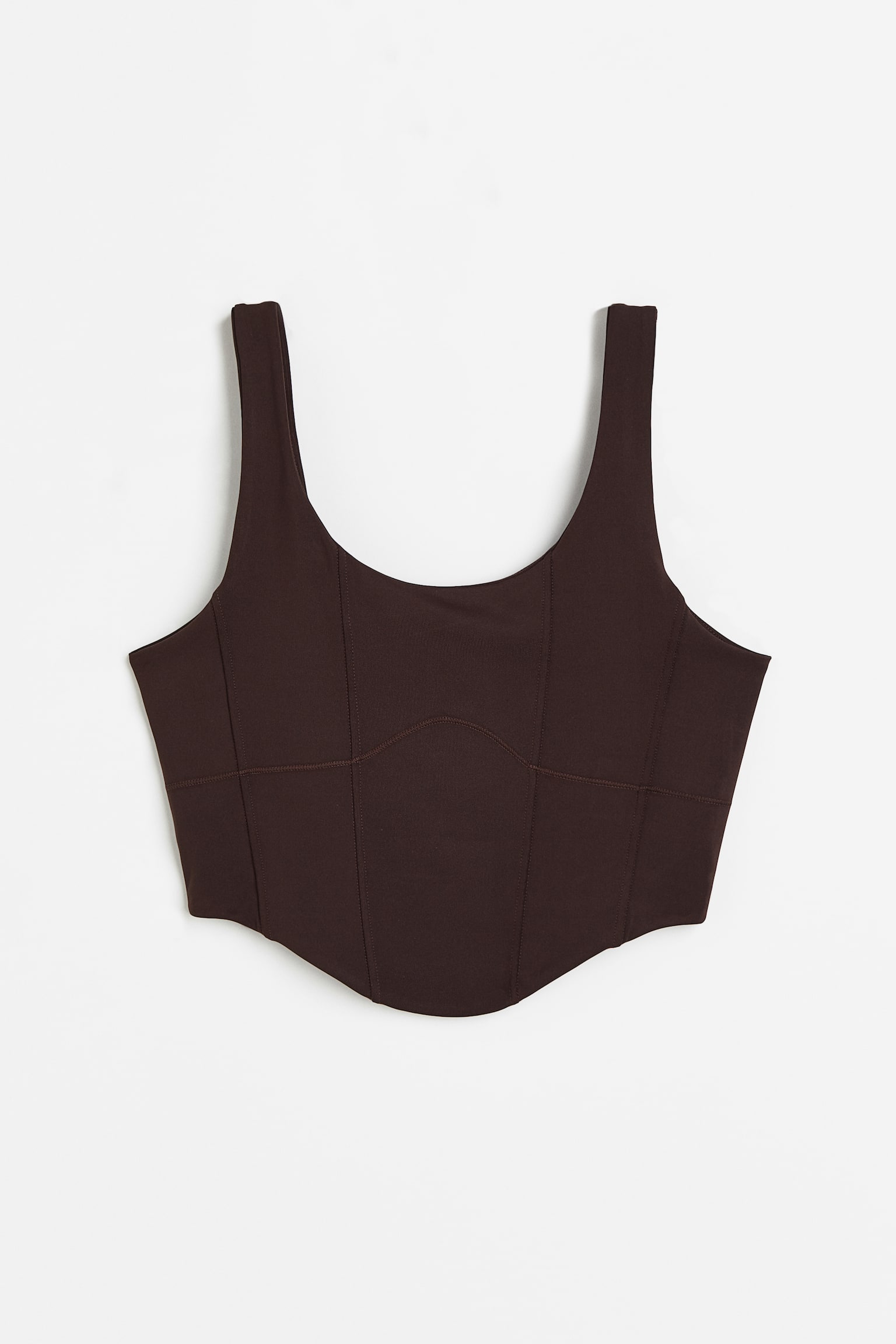 Corset Style Activewear Top In DryMove™ - Dark brown/Black/Dark teal - 1