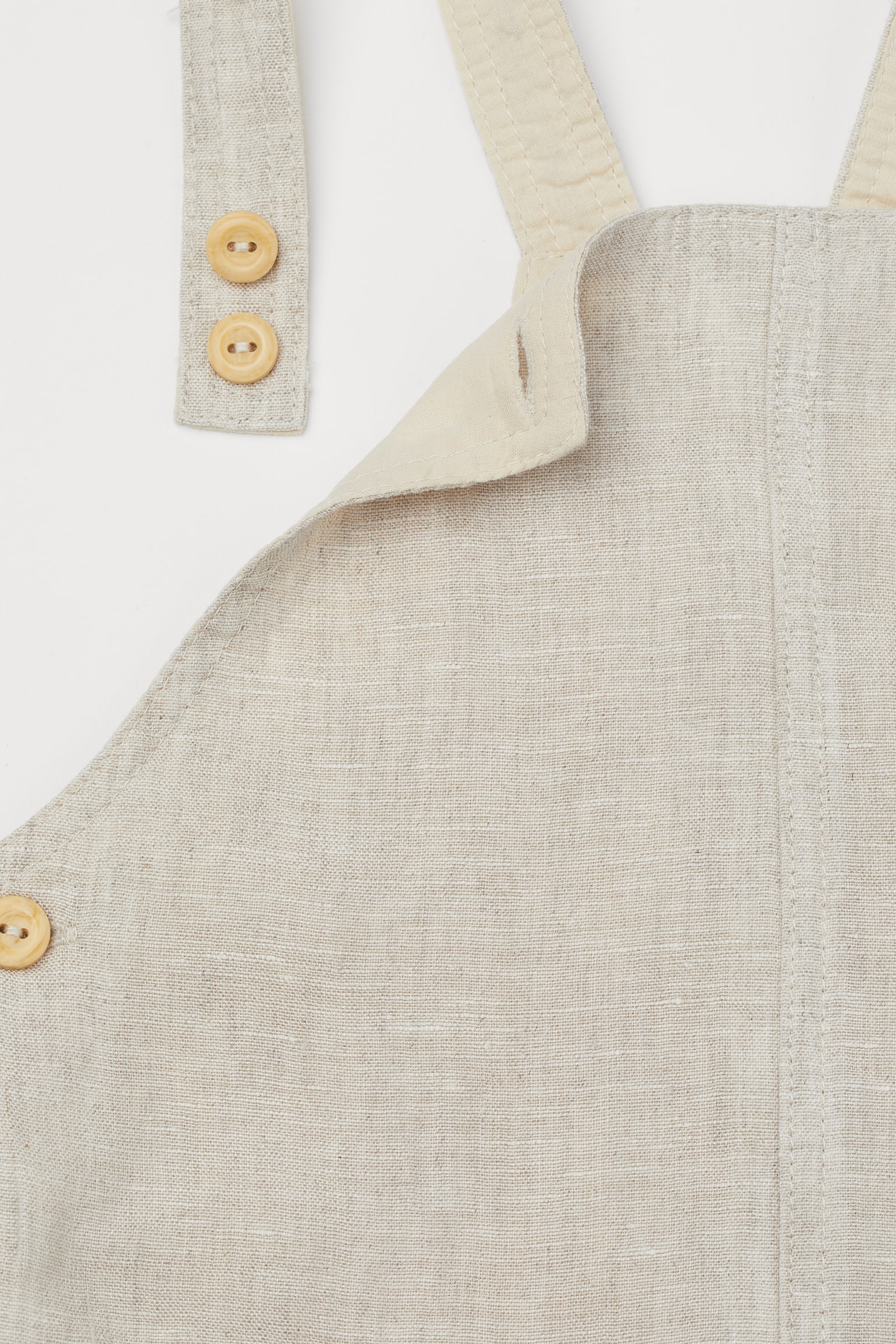 Linen Dungarees - Natural white - 2