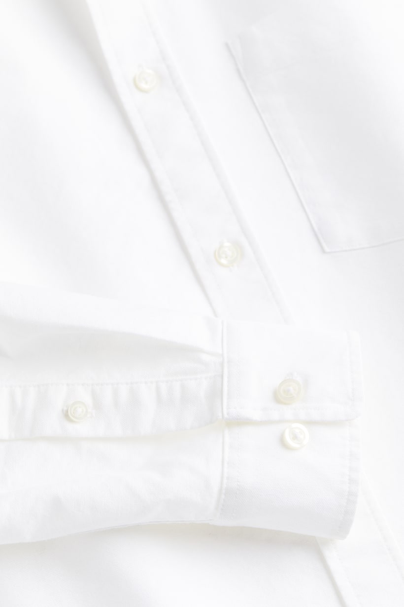 Regular Fit Oxford Shirt - Long sleeve - Regular length - White - Men ...