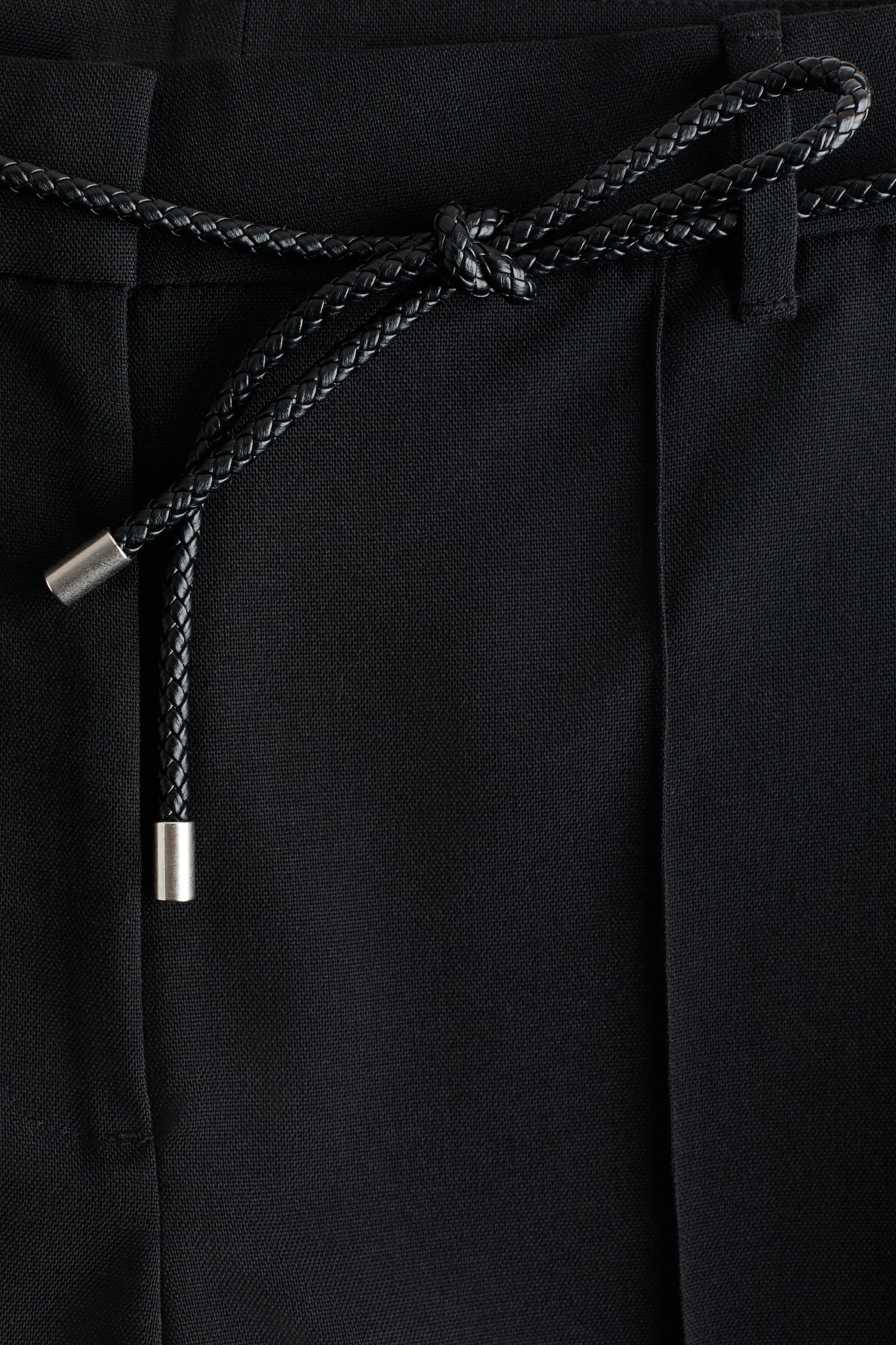 Pantalon droit avec ceinture - Noir - 7