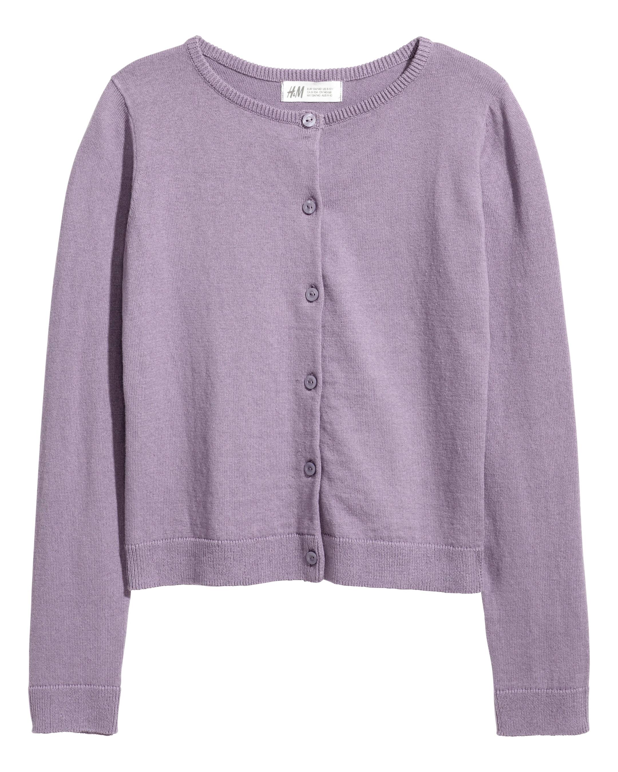 View larger image: Fine-knit cardigan - Purple - Kids | H&M 1