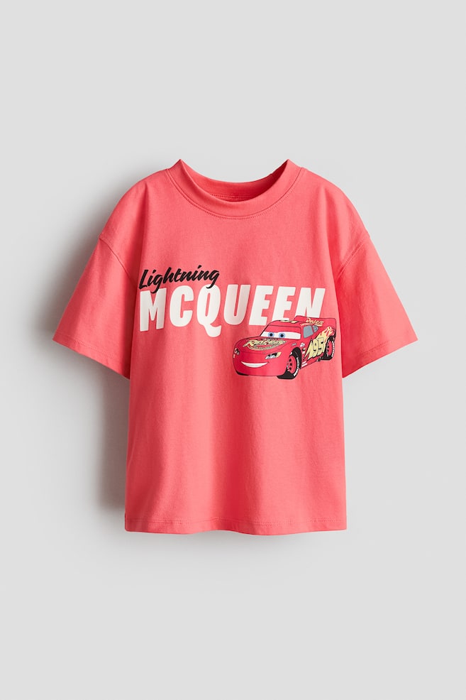 Oversized Printed T-Shirt - Red/Cars/Dark gray/Lilo & Stitch/Bright blue/Hot Wheels/Green/Minecraft/Green/Among Us/White/Stumble Guys/Gray melange/Minecraft/Blue/Sesame Street - 1