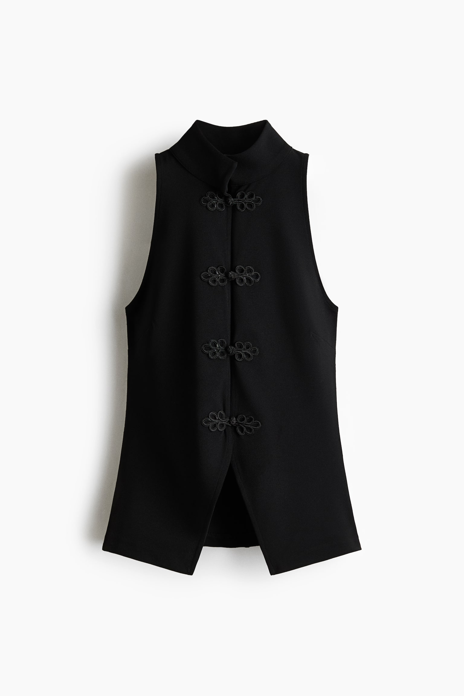 Женский жилет H&M Knot-Button Vest, цвет: Чёрный — фото 1