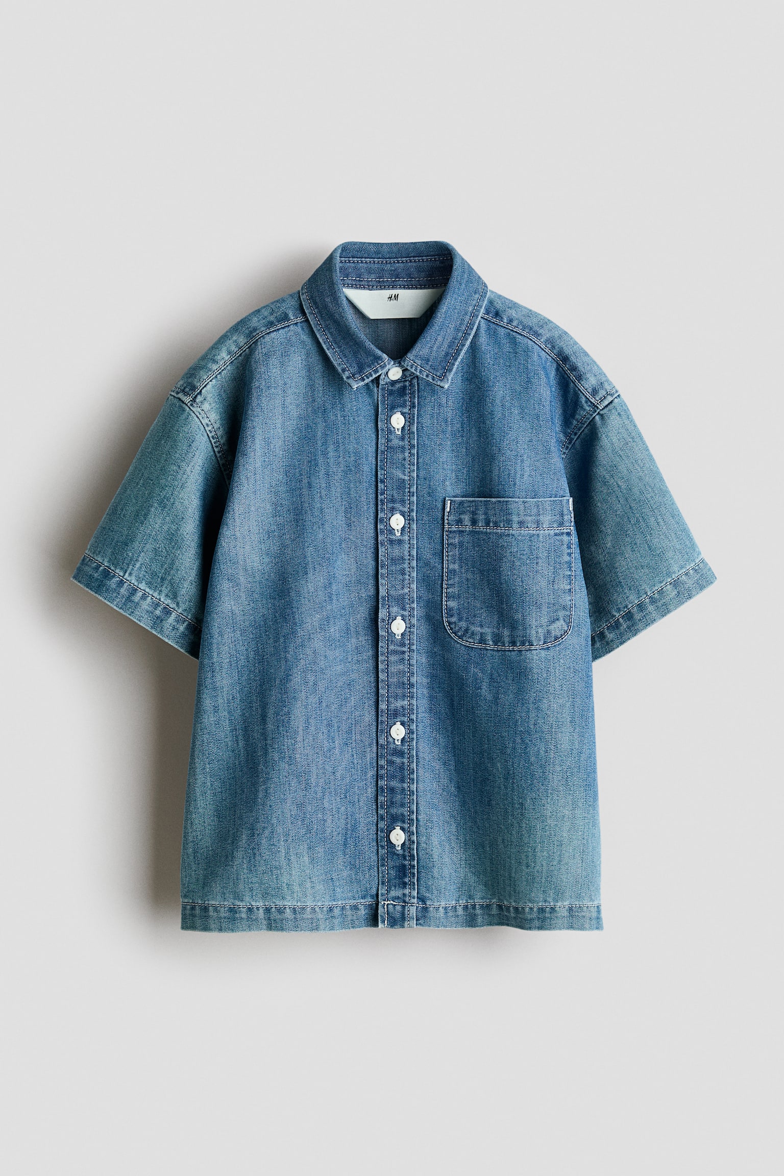 Loose-fit denim shirt - Denim blue