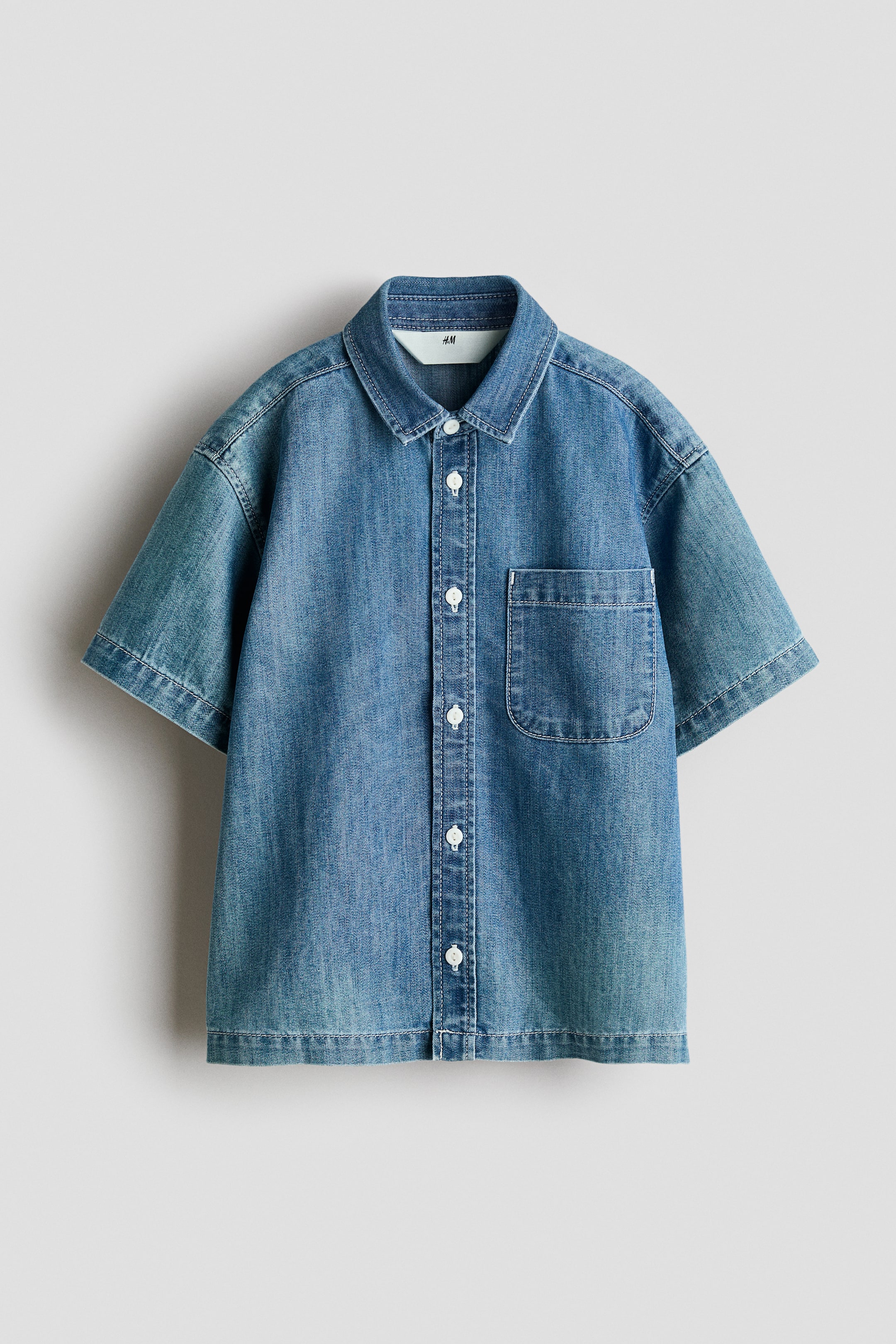 View larger image: Loose-fit denim shirt - Denim blue - Kids | H&M US 1