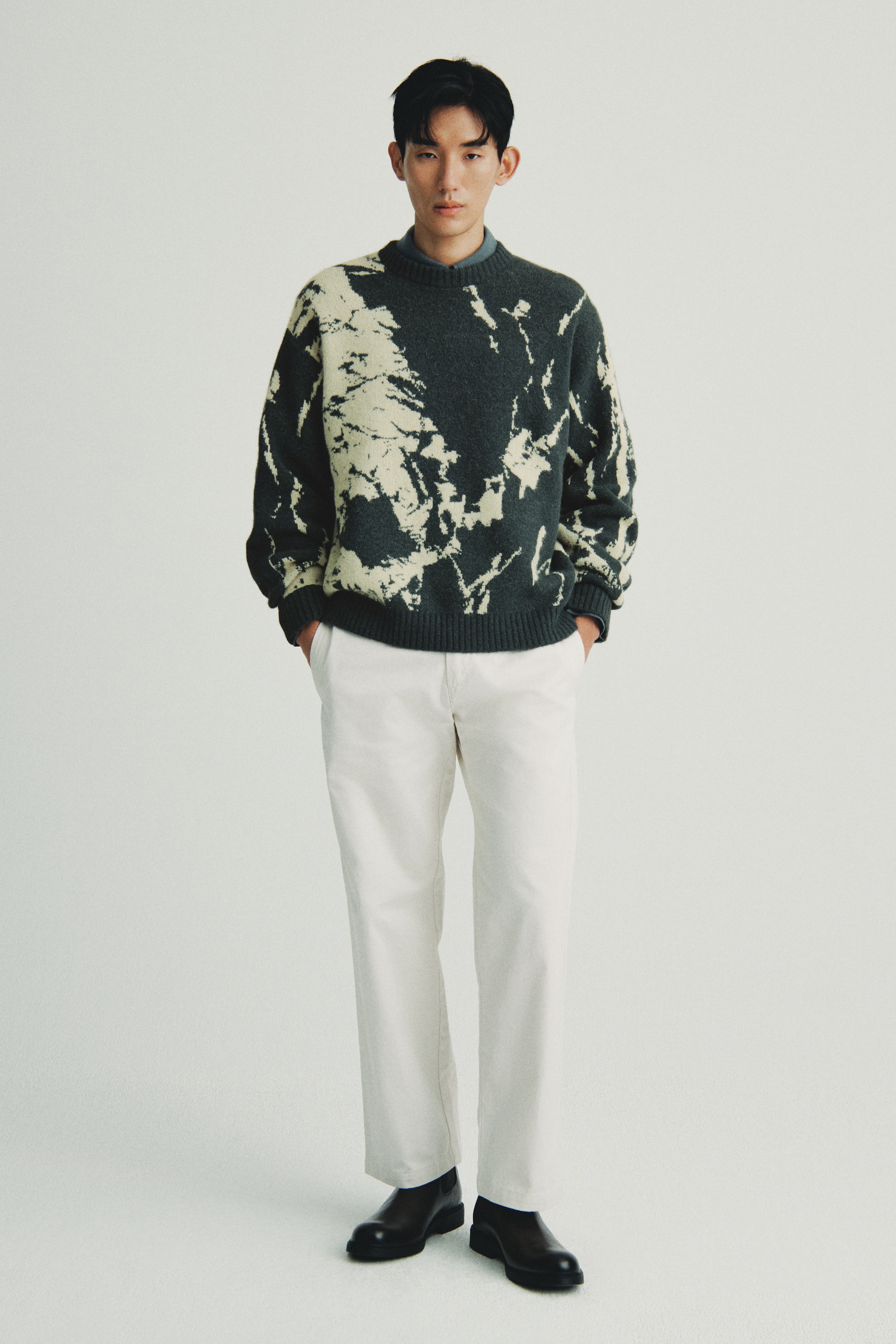 H & M - ルーズフィット ジャカードニットセーター - イエロー H & M - ルーズフィット ジャカードニットセーター - イエロー