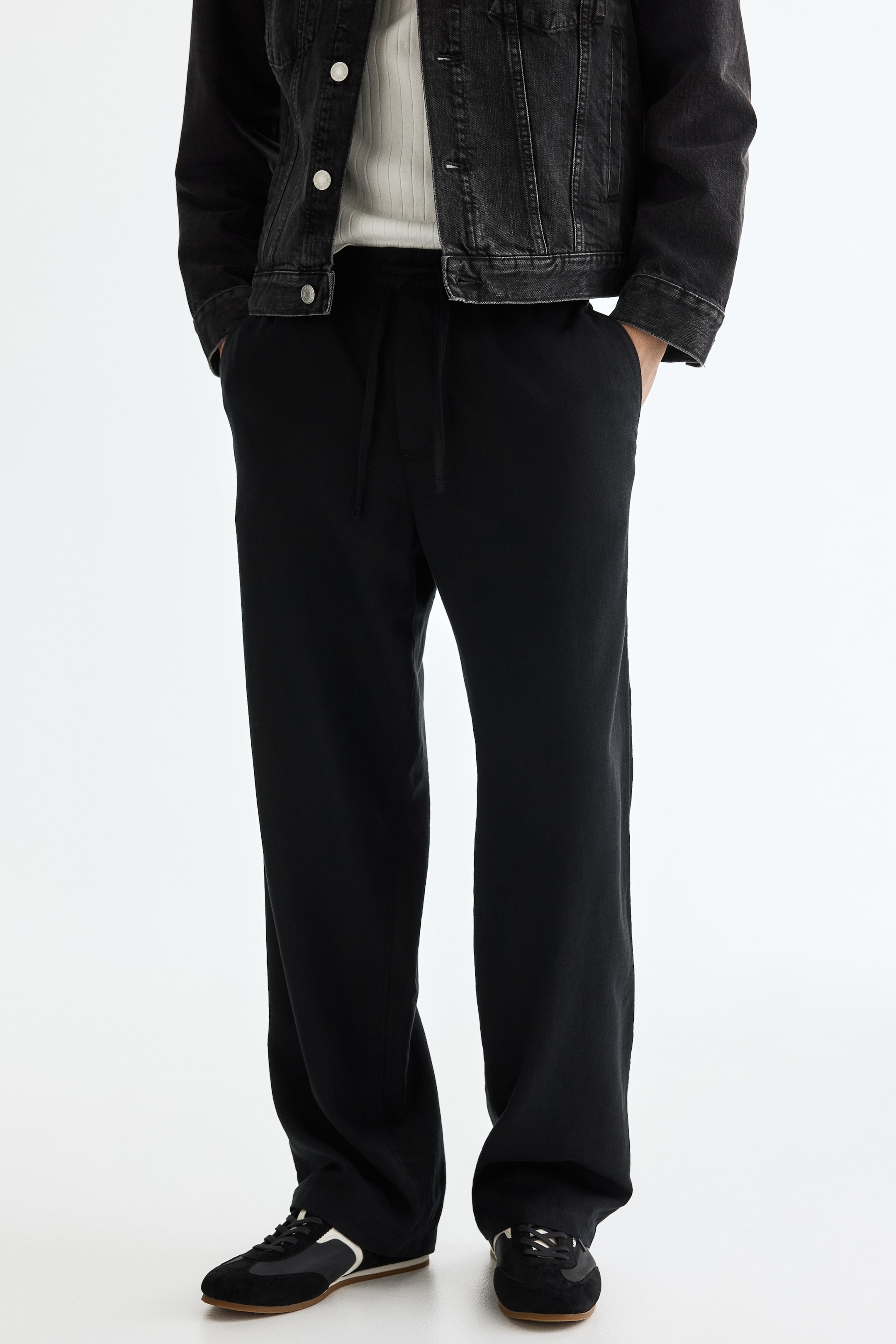 Мужские брюки H&M Relaxed-Fit Linen-Blend Pants — фото 3