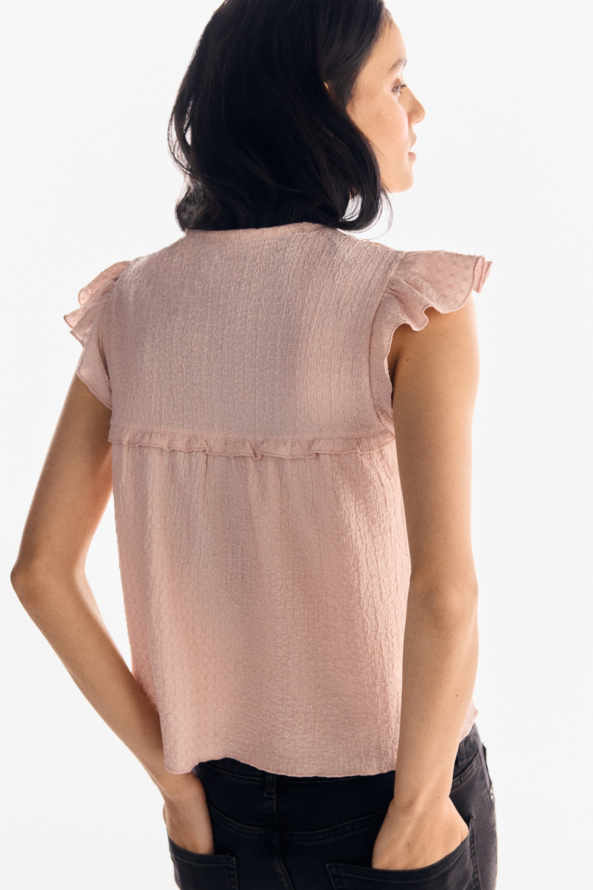 Textured jersey top
