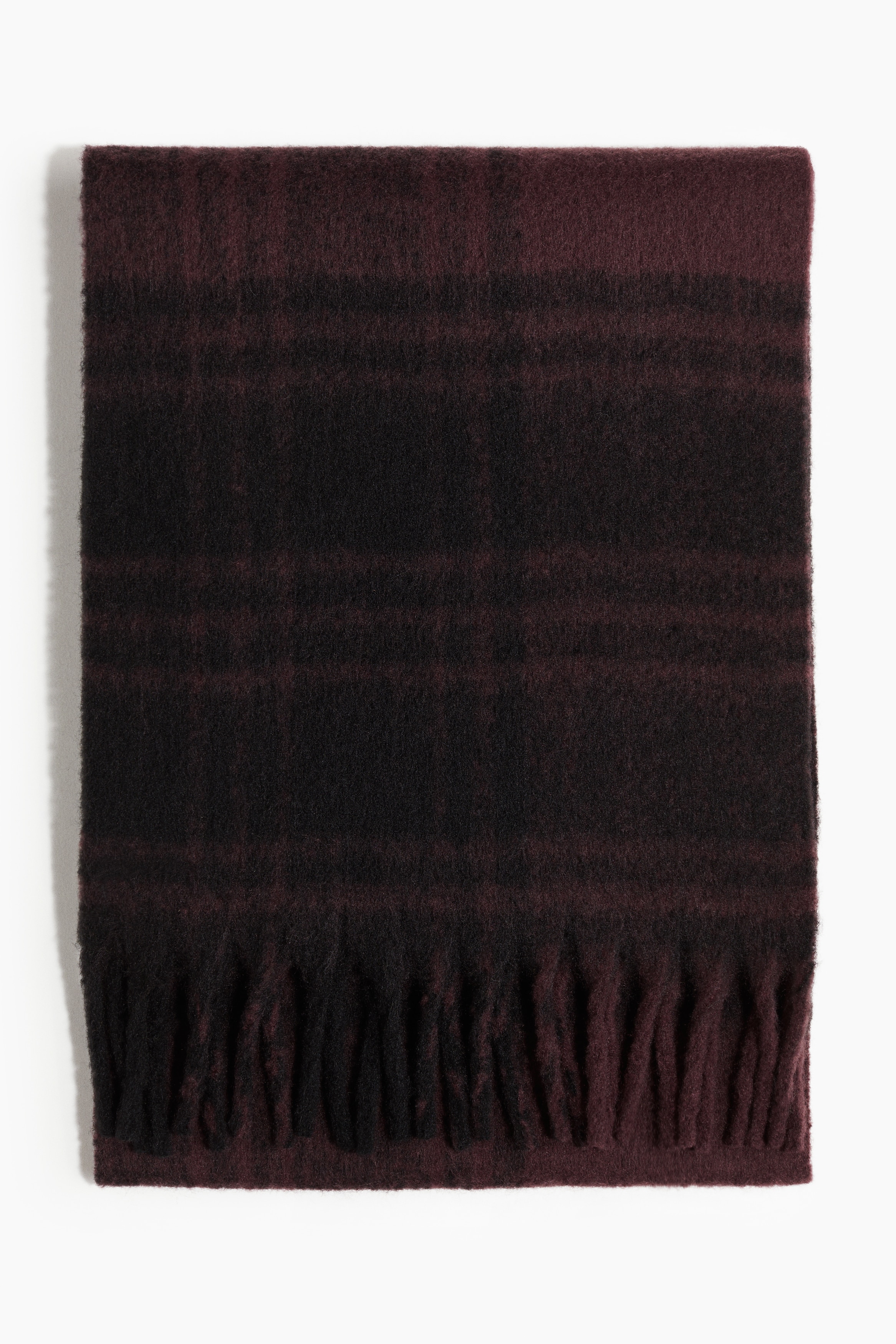 Moda Męska - Miękki szalik Burgundowy/Czarna krata - Size: 190x36  - H&M