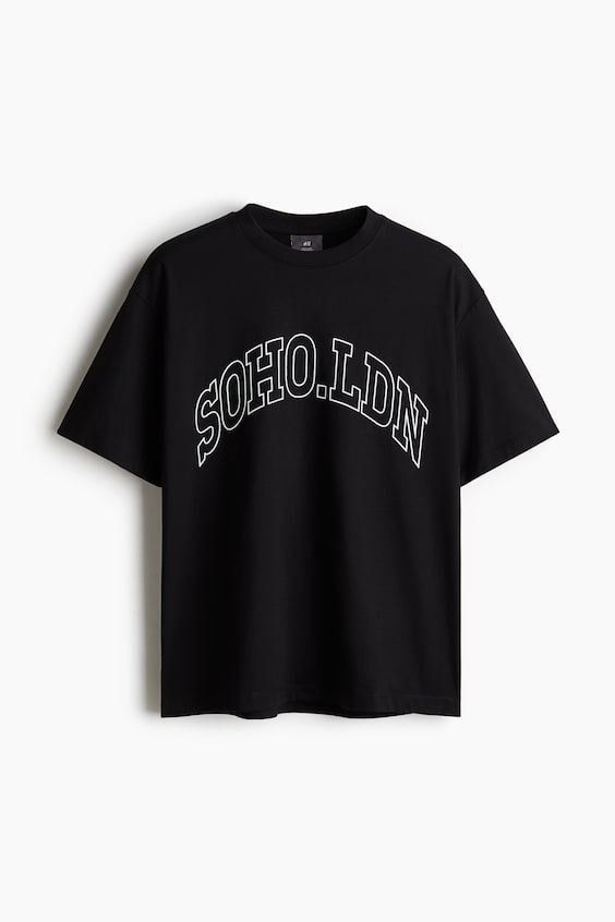 Мужские футболки H&M Loose Fit Printed T-shirt