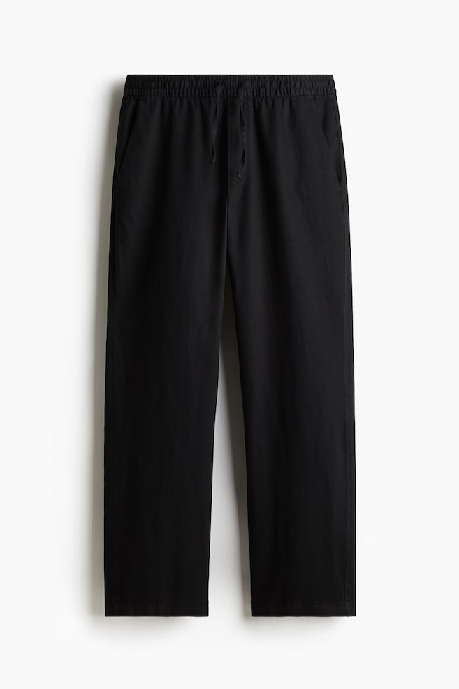 Relaxed Fit Linen trousers - Black/Khaki green/Light beige/Cream - 1