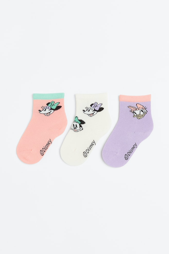3-pack motif-detail socks - Light purple/Minnie Mouse/Light blue/Paw Patrol/Grey-blue/Mickey Mouse/Green/Mickey Mouse - 1