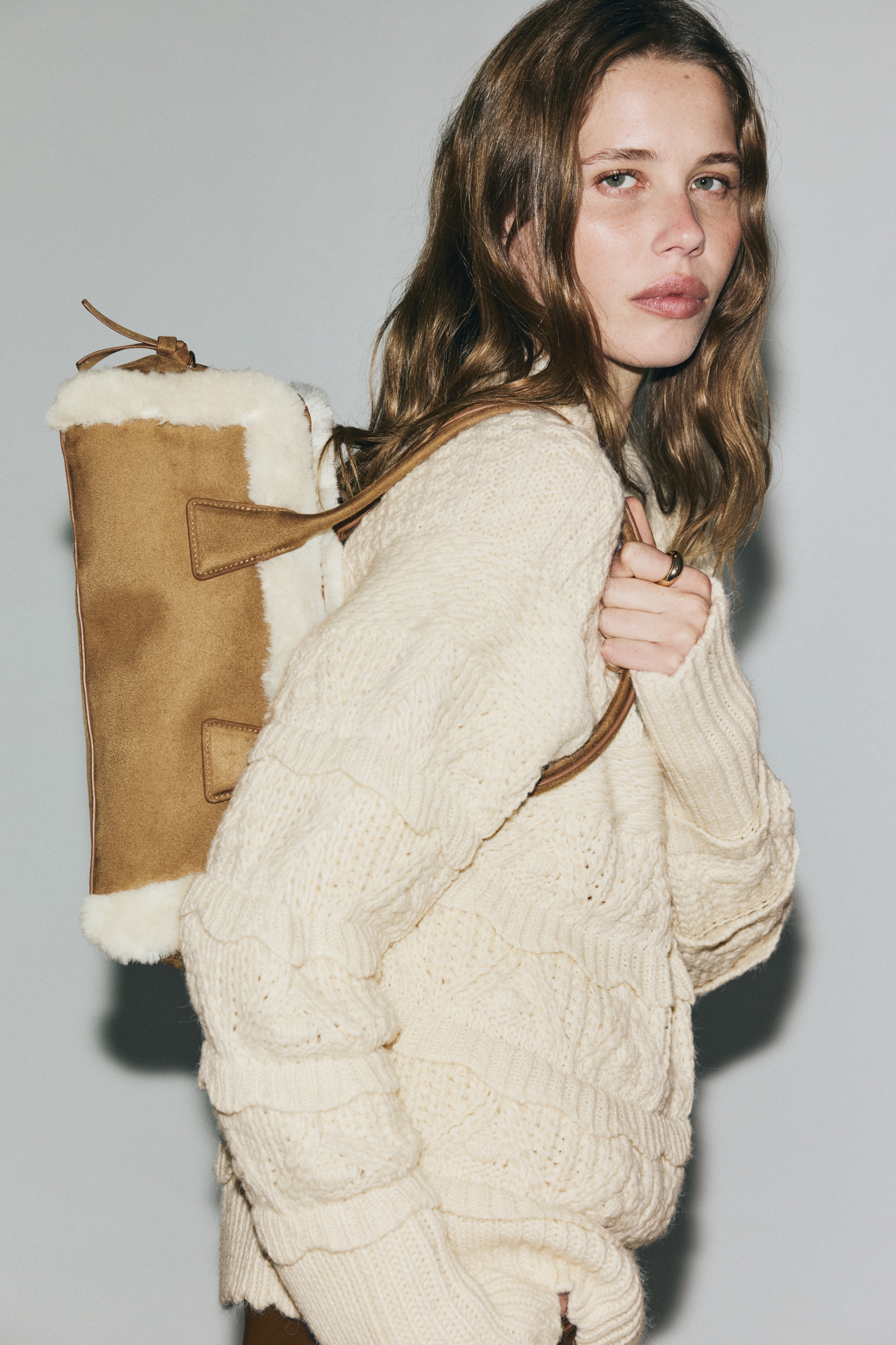 Dames - Lichtbeige Structuurgebreide trui - Size: XS  - H&M